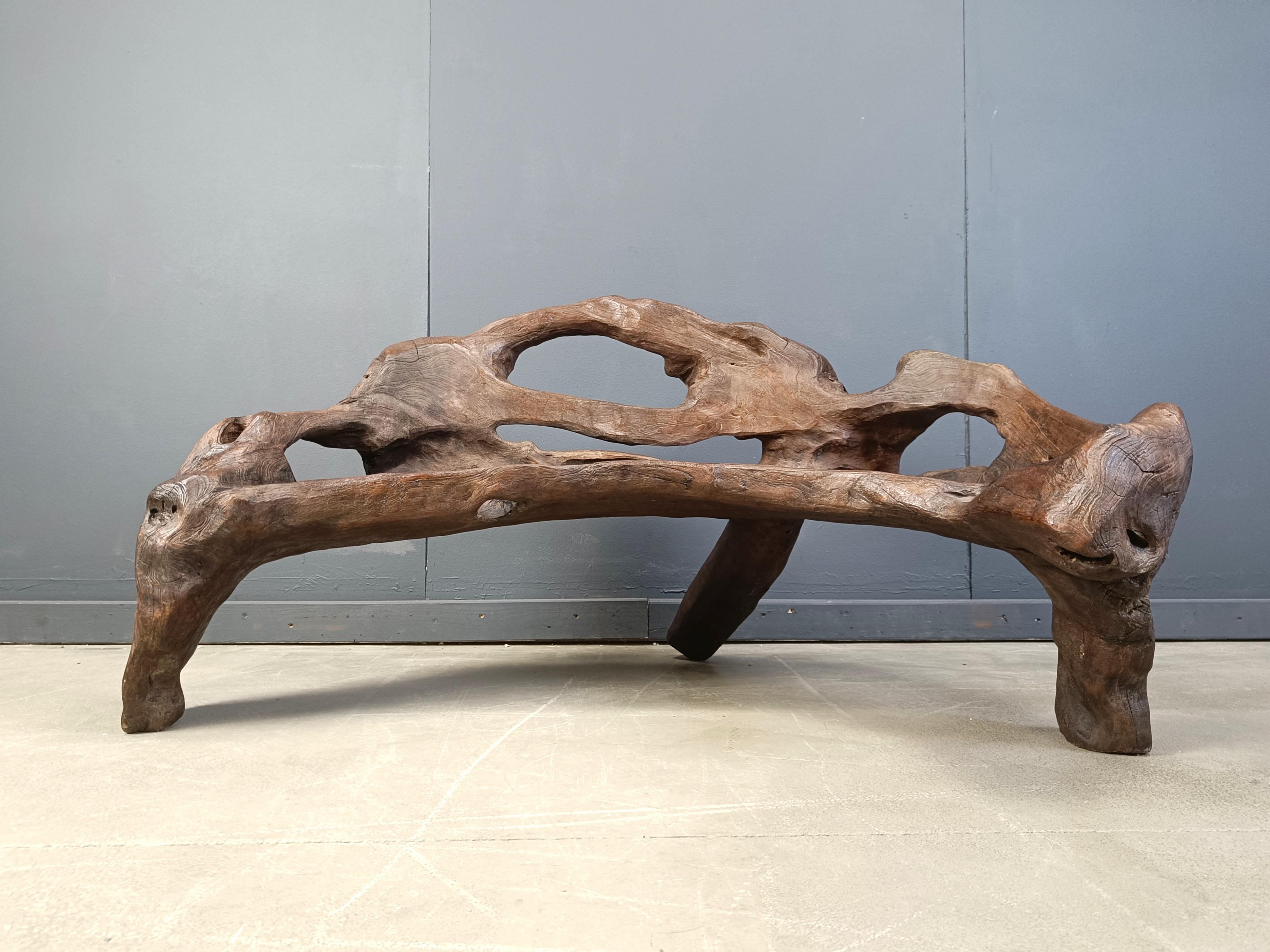 Vintage tree root bench, 1970s For Sale 3