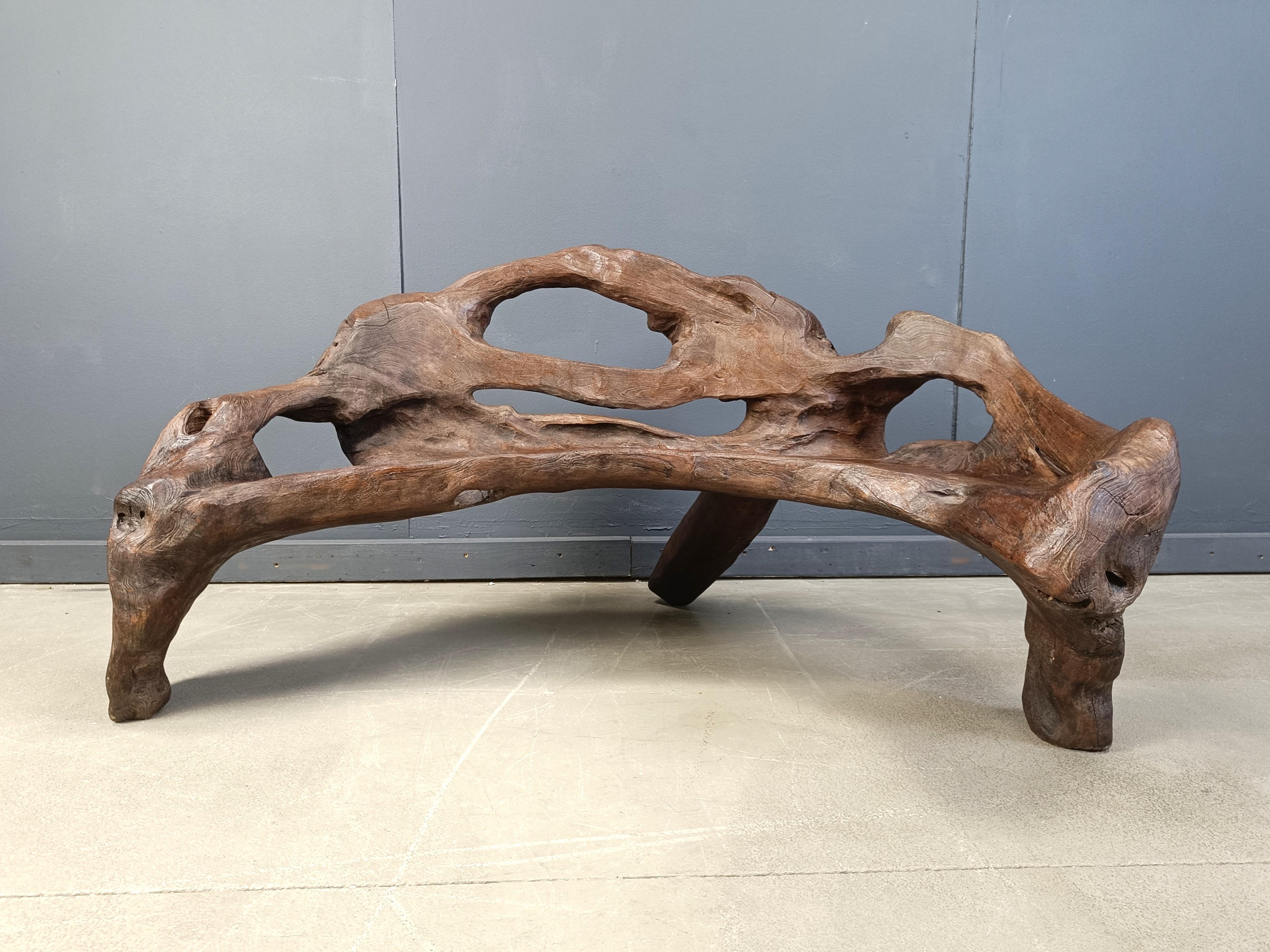 Vintage tree root bench, 1970s For Sale 4
