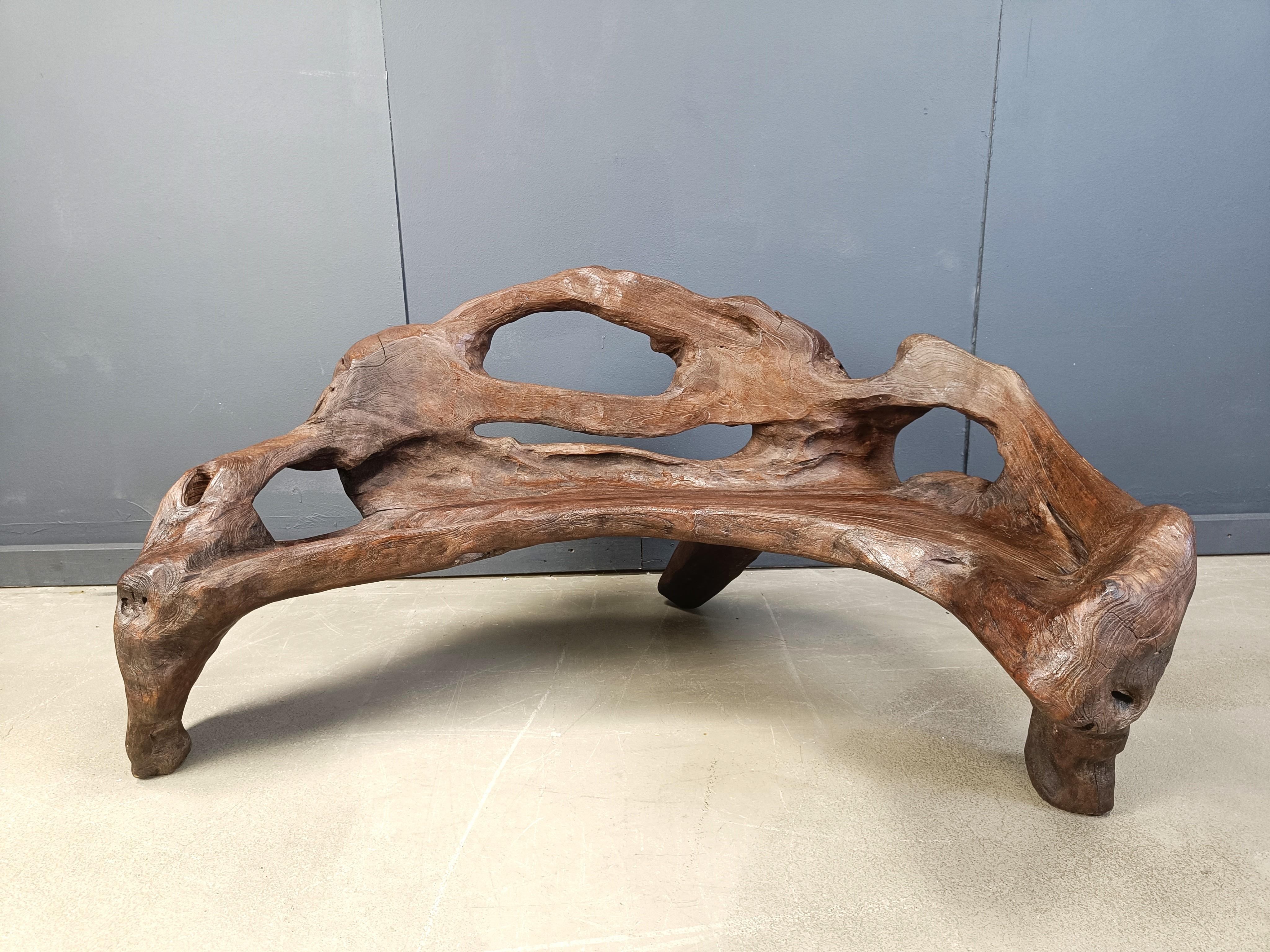 Vintage tree root bench, 1970s For Sale 5