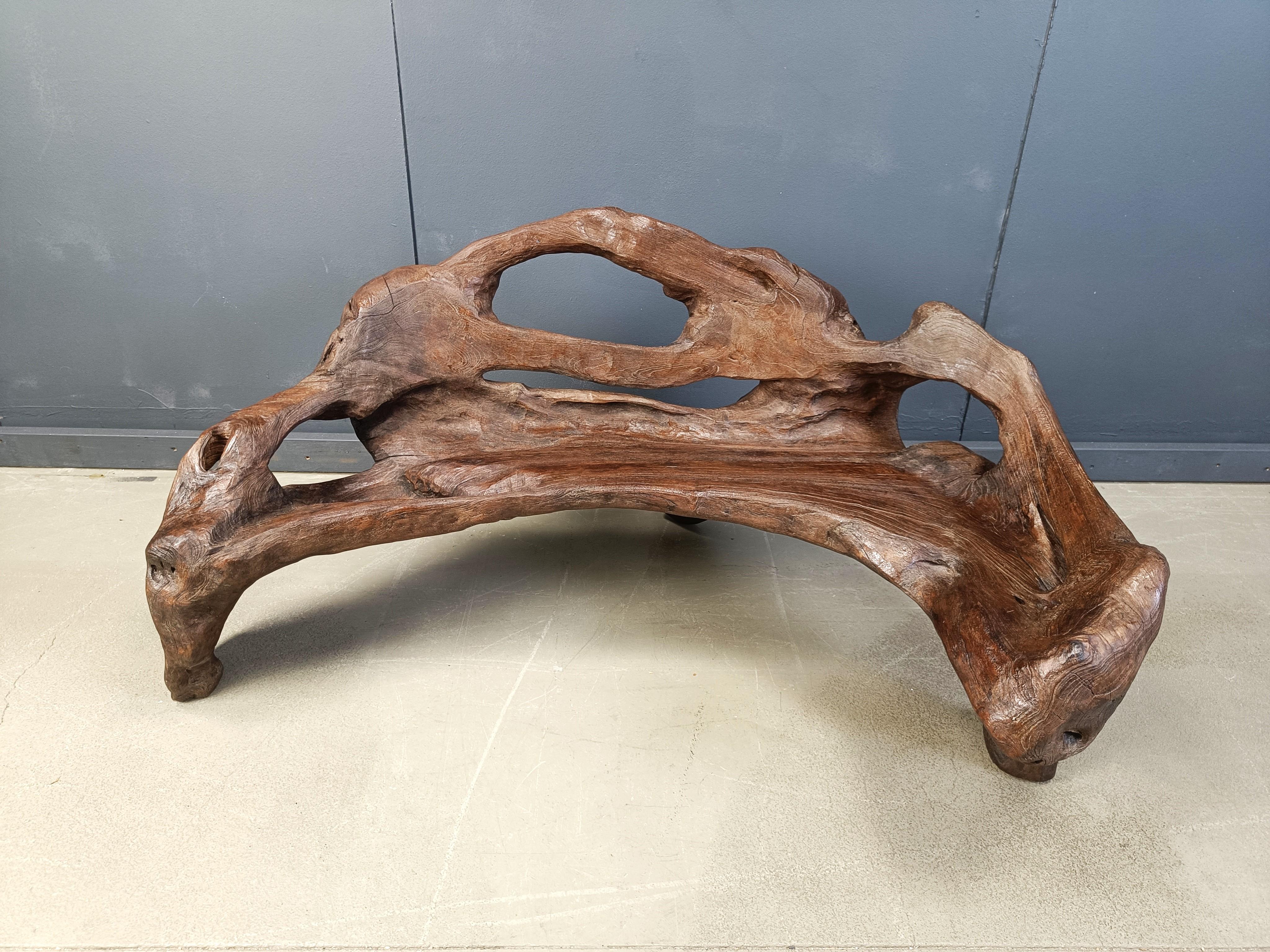 Vintage tree root bench, 1970s For Sale 6