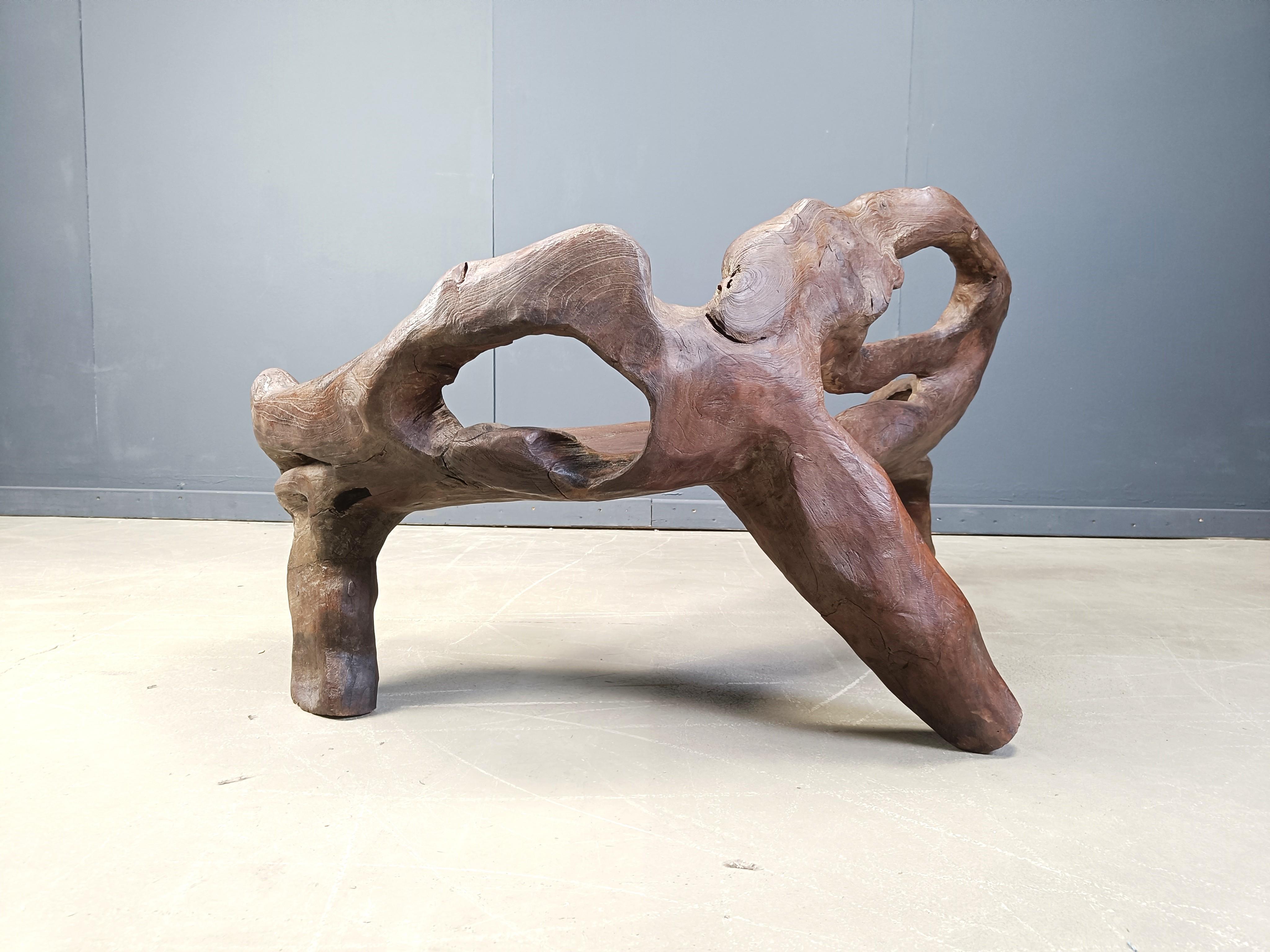 Thai Vintage tree root bench, 1970s For Sale
