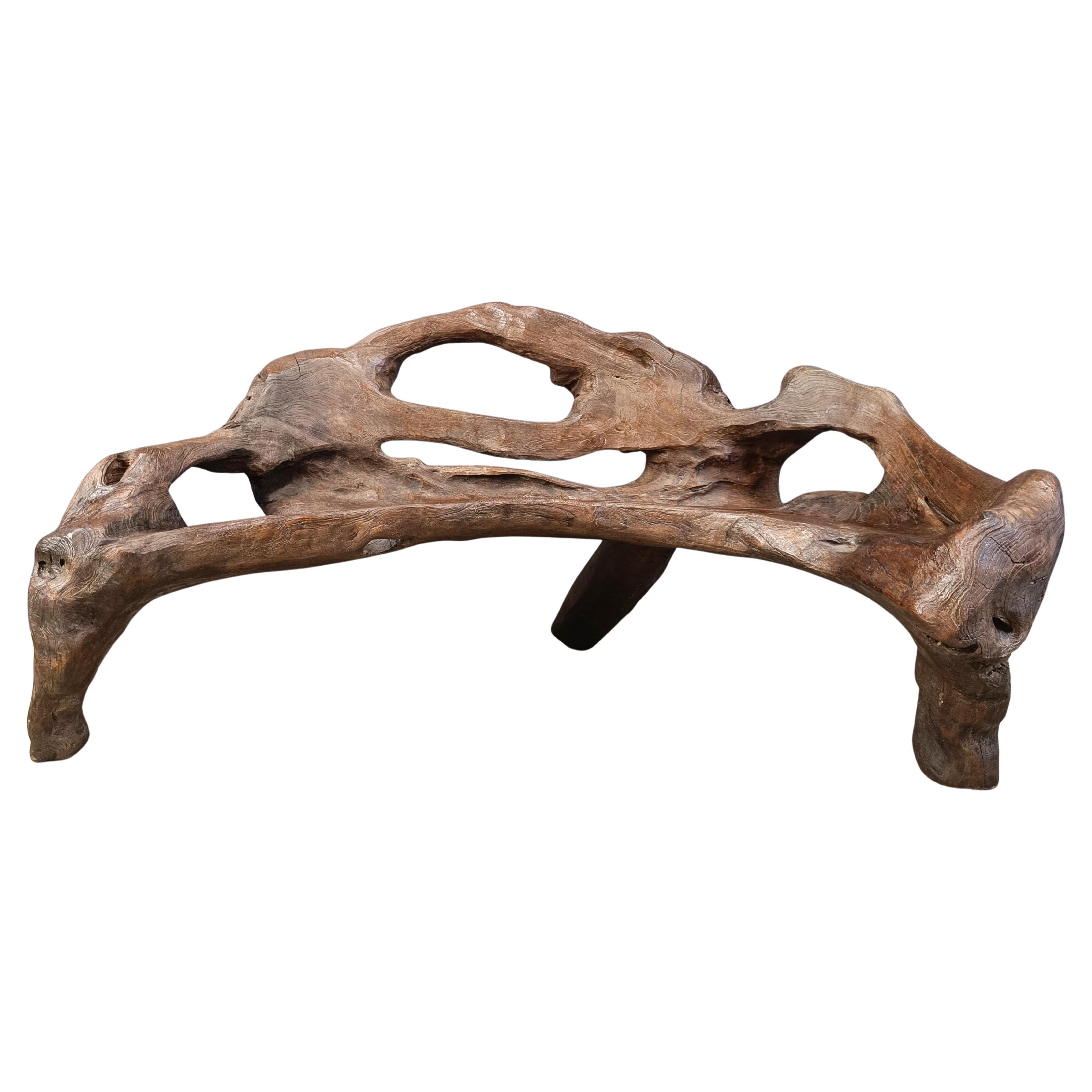 Vintage tree root bench, 1970s For Sale