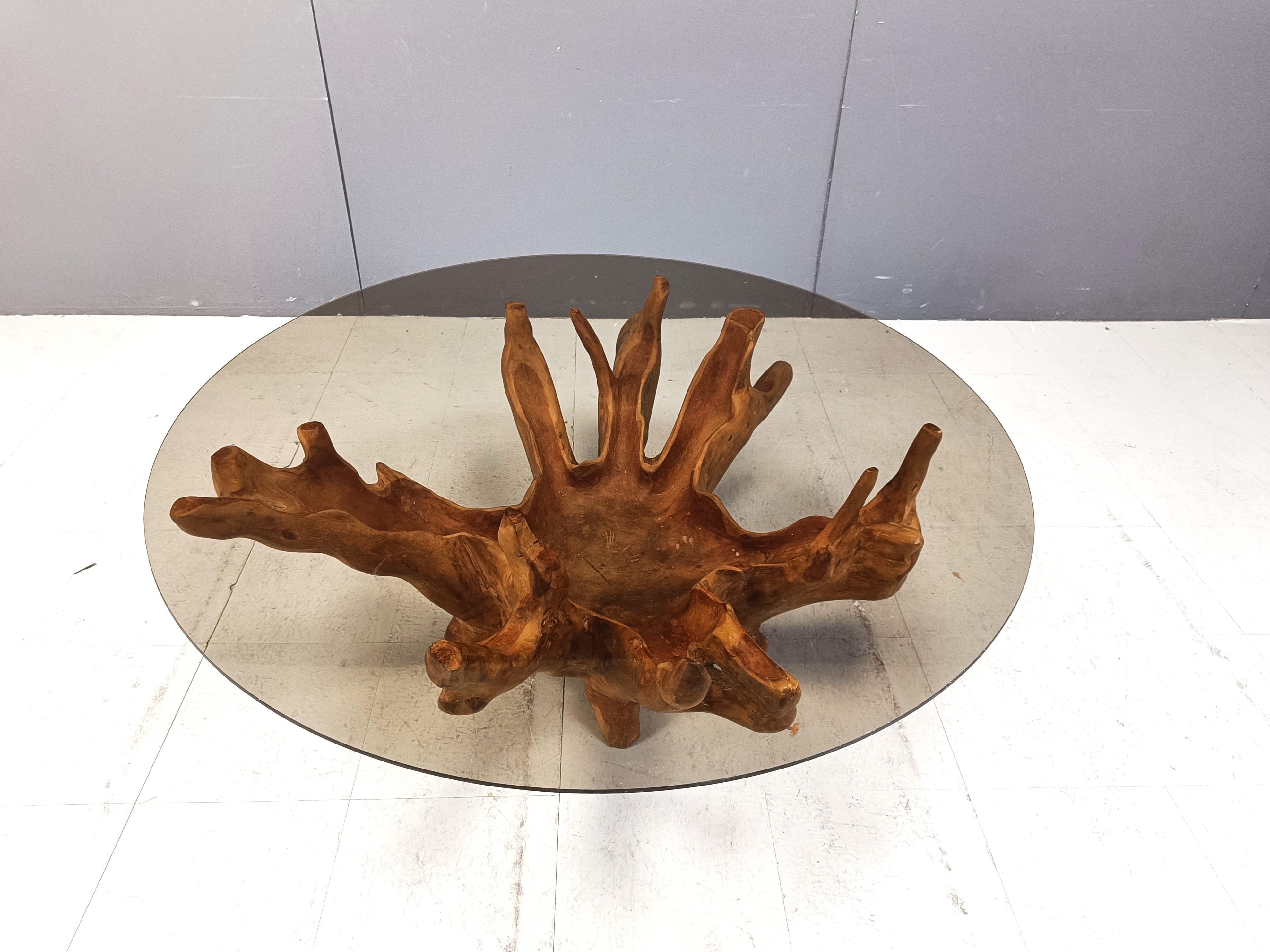 Vintage tree root coffee table, 1970s For Sale at 1stDibs