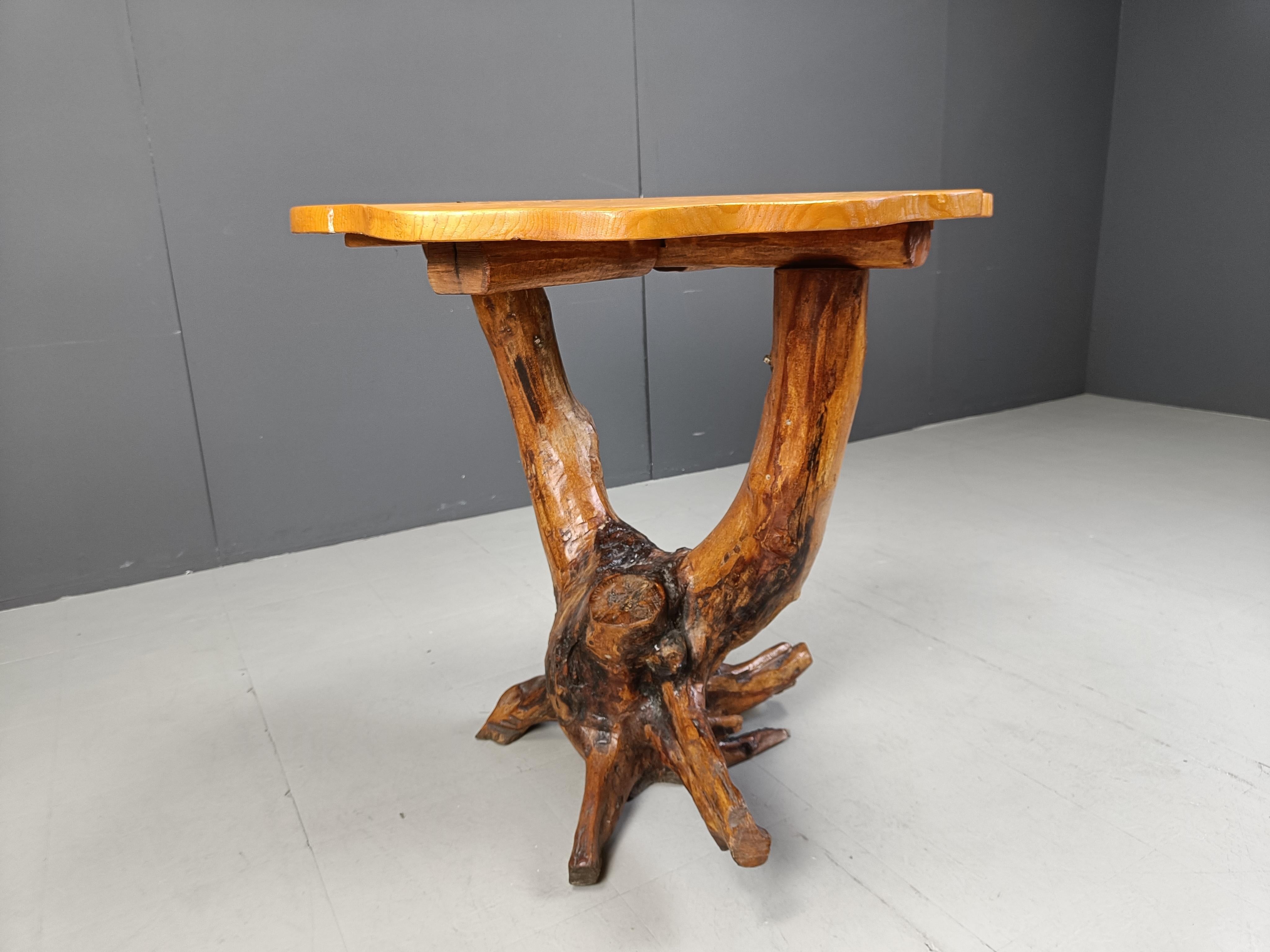 Quercia Tavolo con radici d'albero vintage, anni '60 in vendita