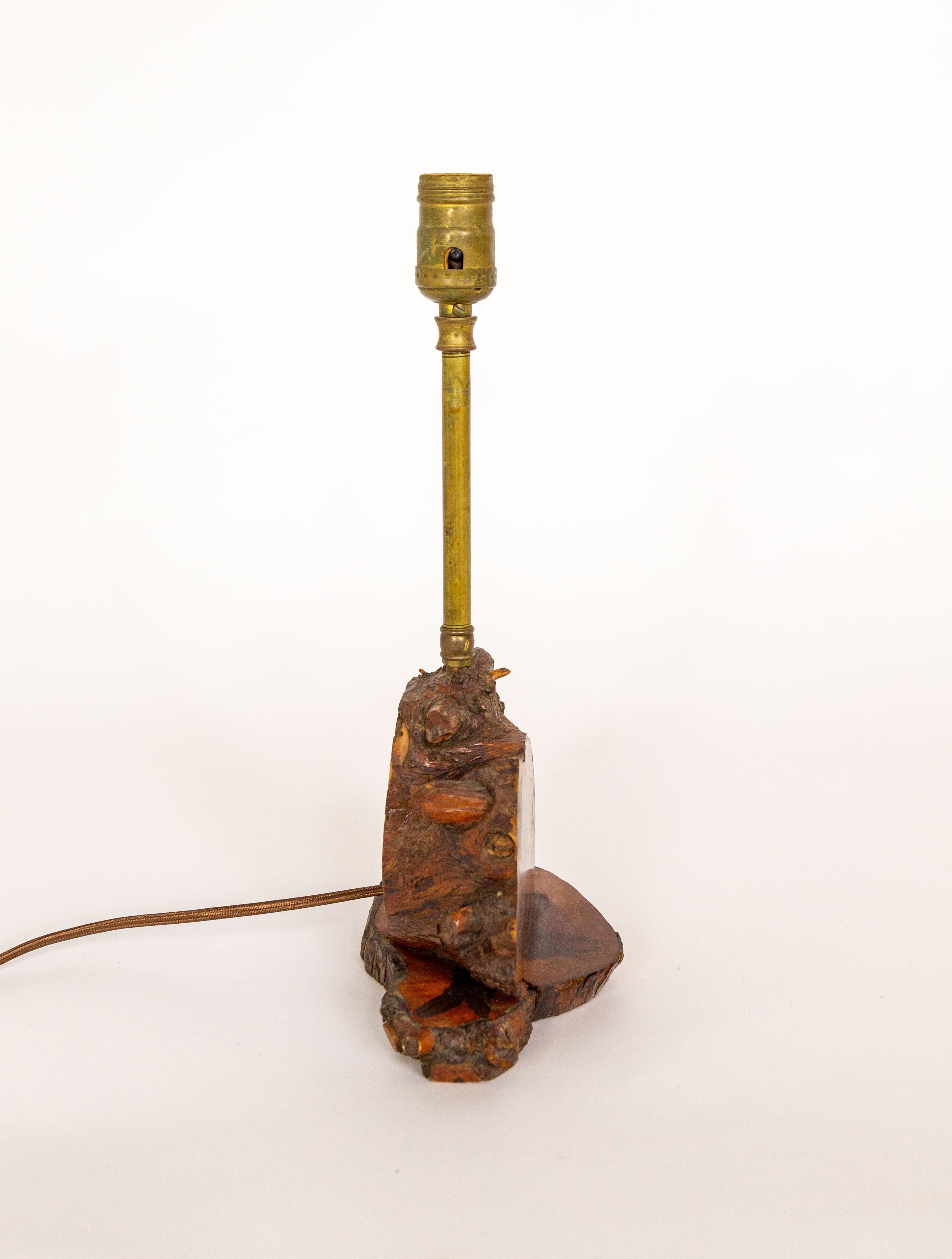 Vintage Tree Slice Table Lamp In Good Condition In San Francisco, CA