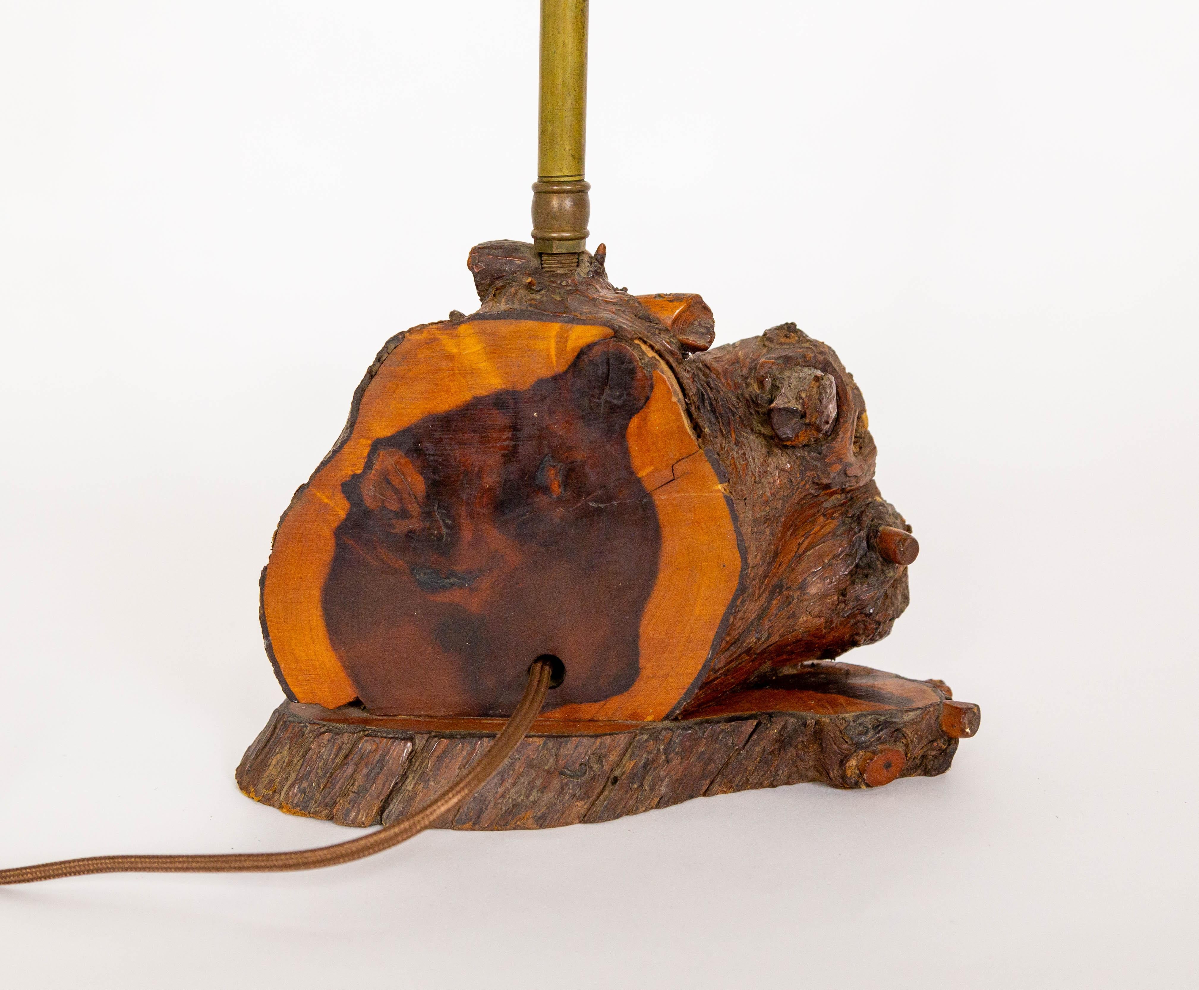 20th Century Vintage Tree Slice Table Lamp