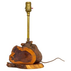 Vintage Tree Slice Table Lamp
