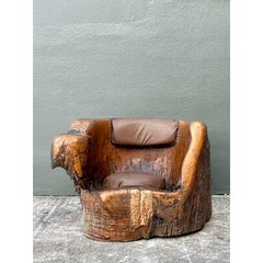 Vintage Tree Trunk Barrel Chair