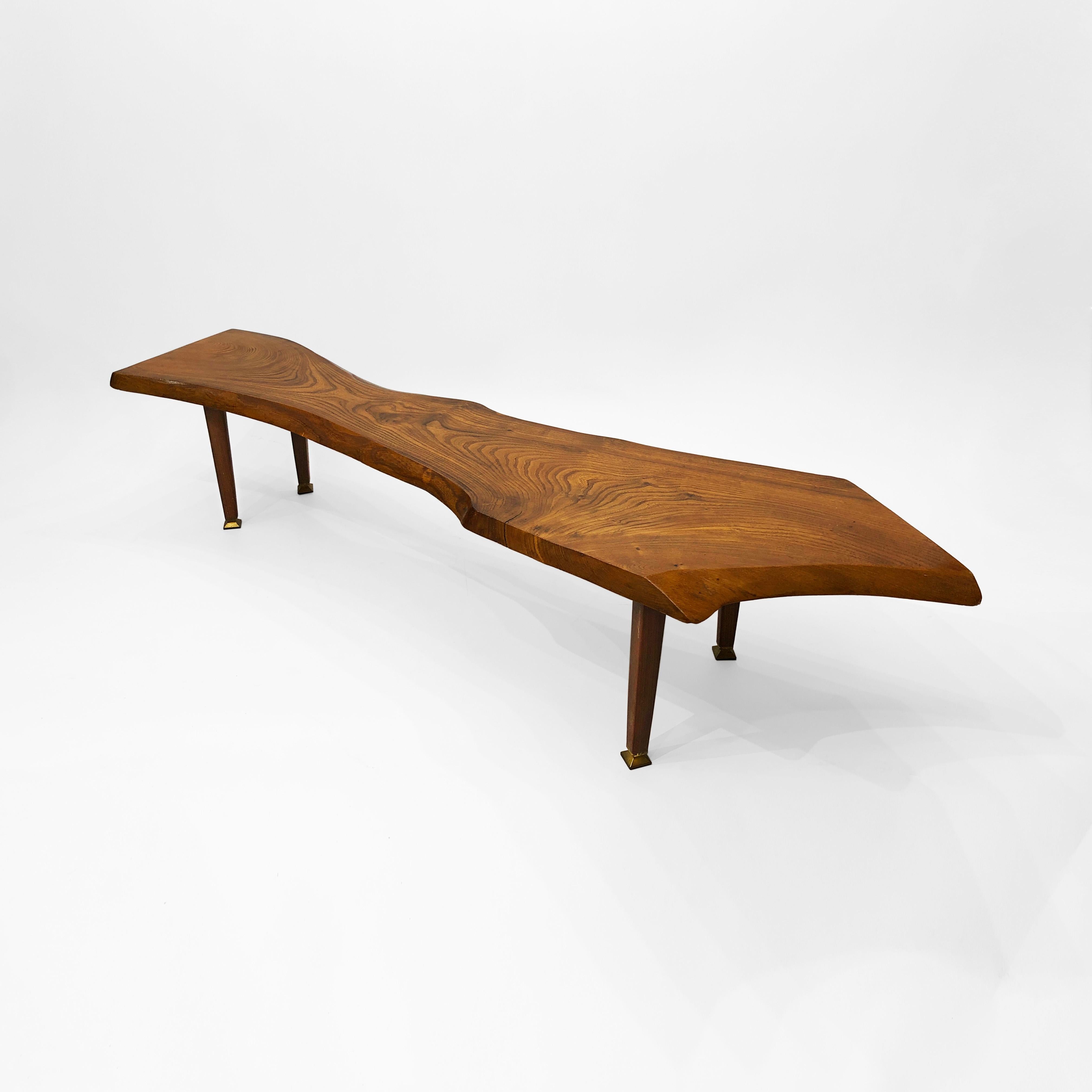Vintage Tree Trunk Coffee Table 1960s Live Edge Mid-Century Wood  In Good Condition For Sale In London, GB