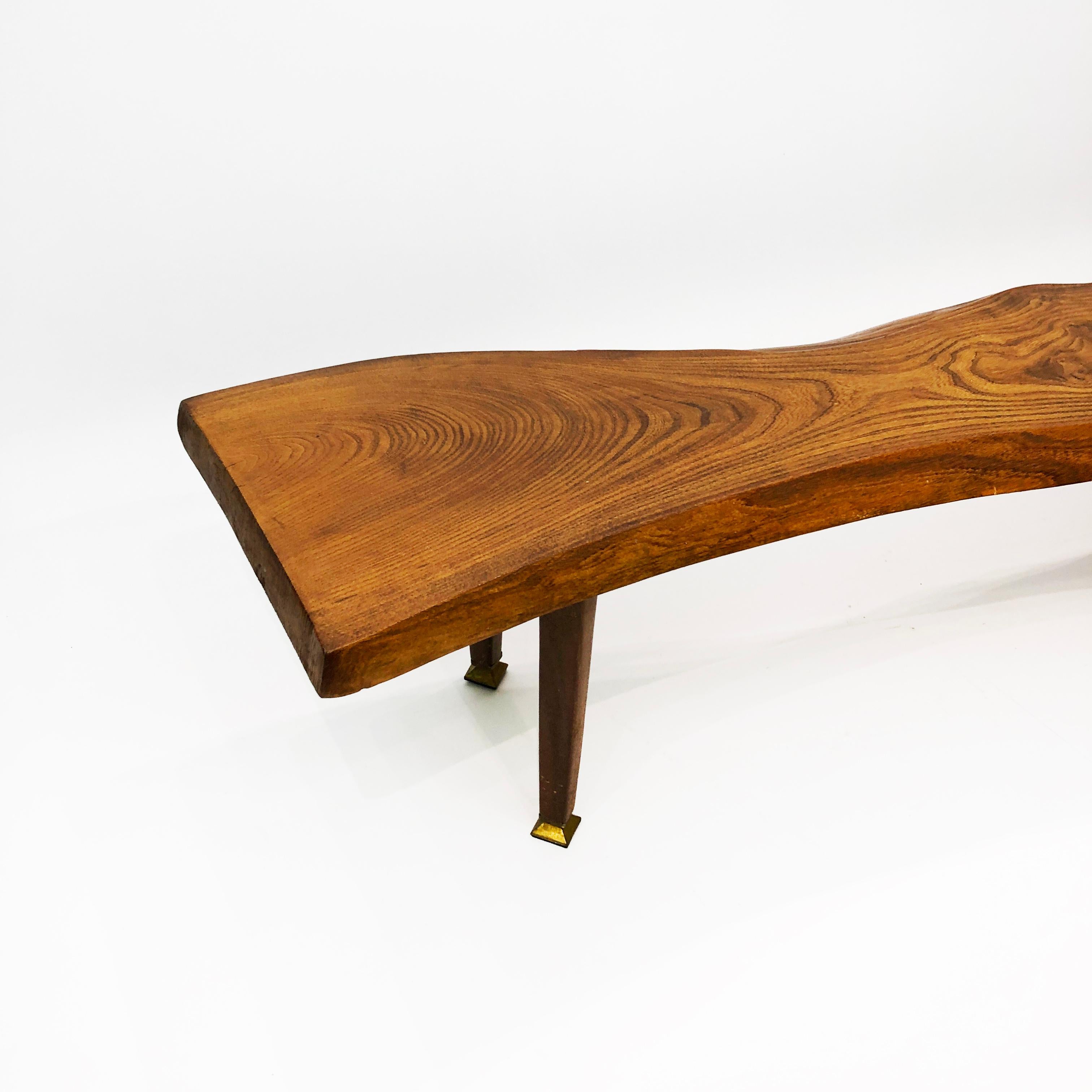 Vintage Tree Trunk Coffee Table 60s Live Edge Mid-century Wood  en vente 1