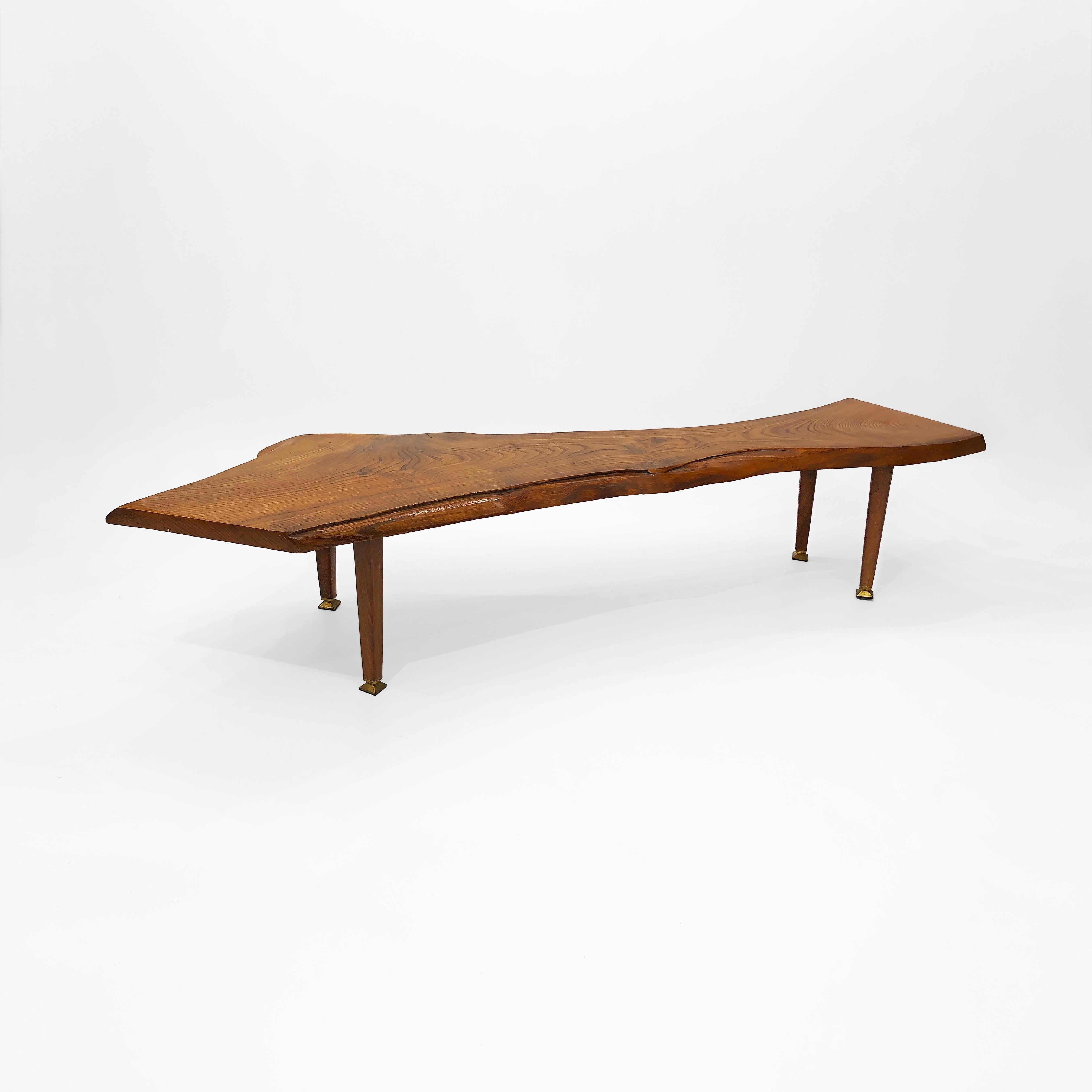 Vintage Tree Trunk Coffee Table 60s Live Edge Mid-century Wood en vente 2