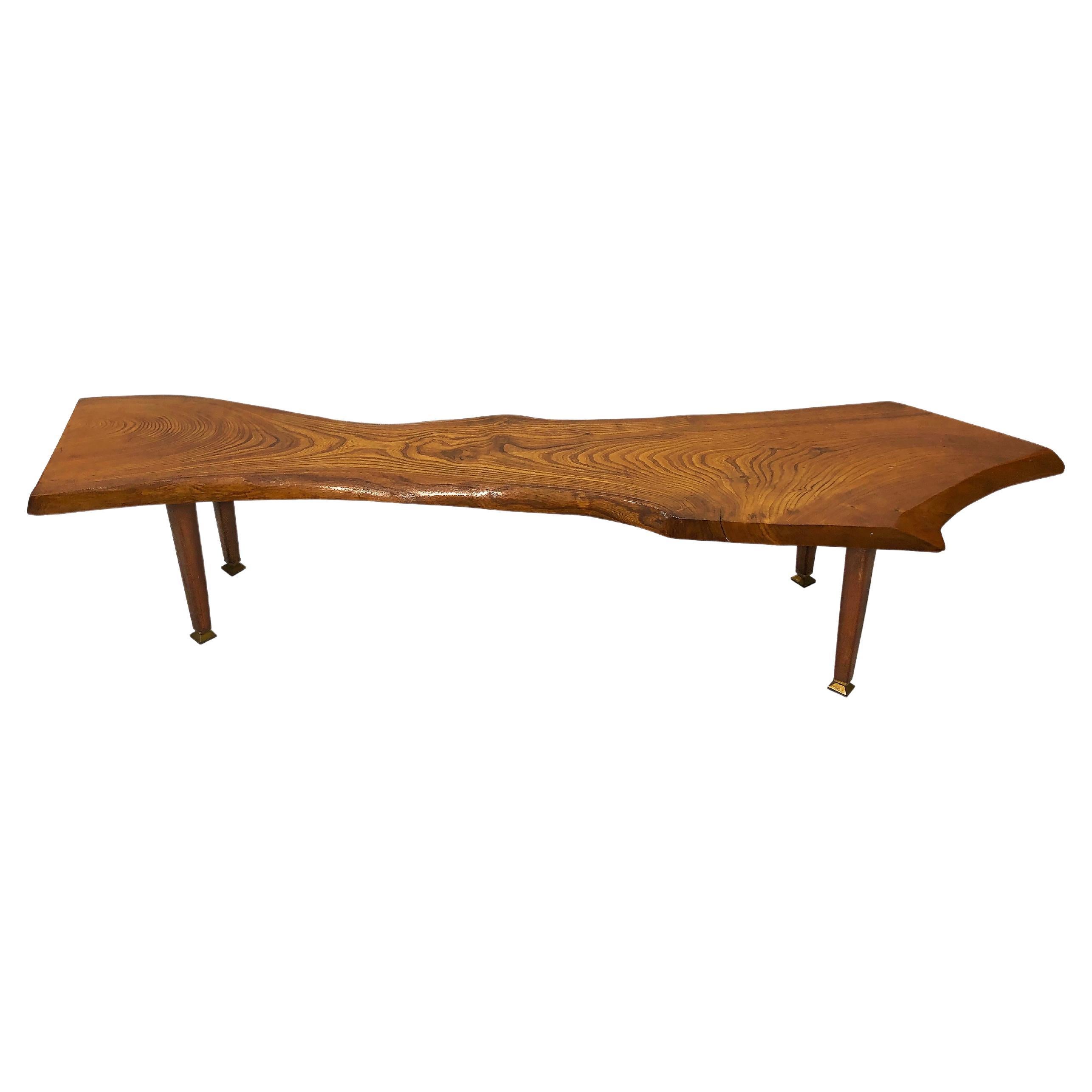 Vintage Baumstamm Couchtisch 60s Live Edge Mitte des Jahrhunderts Holz