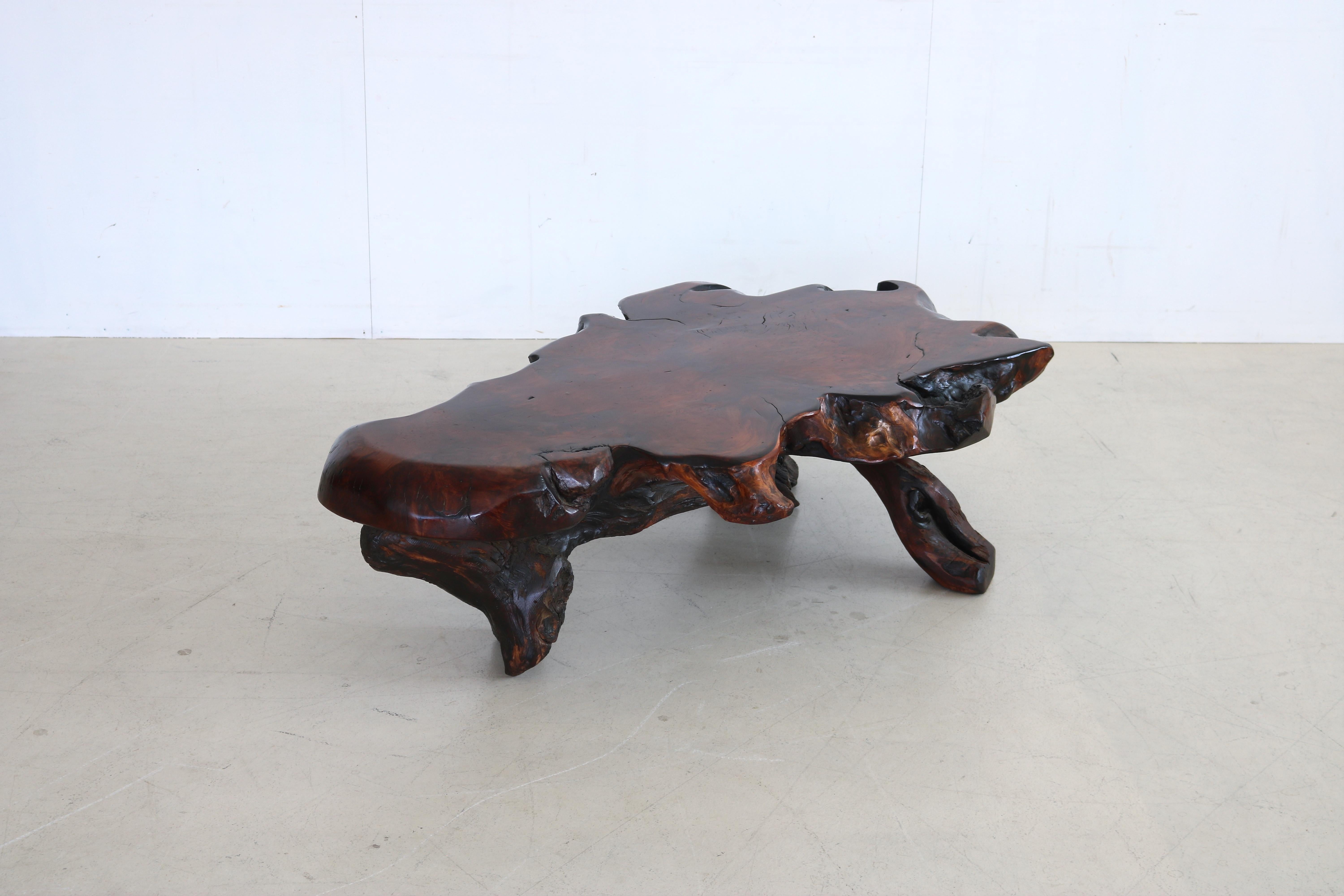 Vintage Tree Trunk Coffee Table Coffee Table Danish In Good Condition For Sale In GRONINGEN, NL