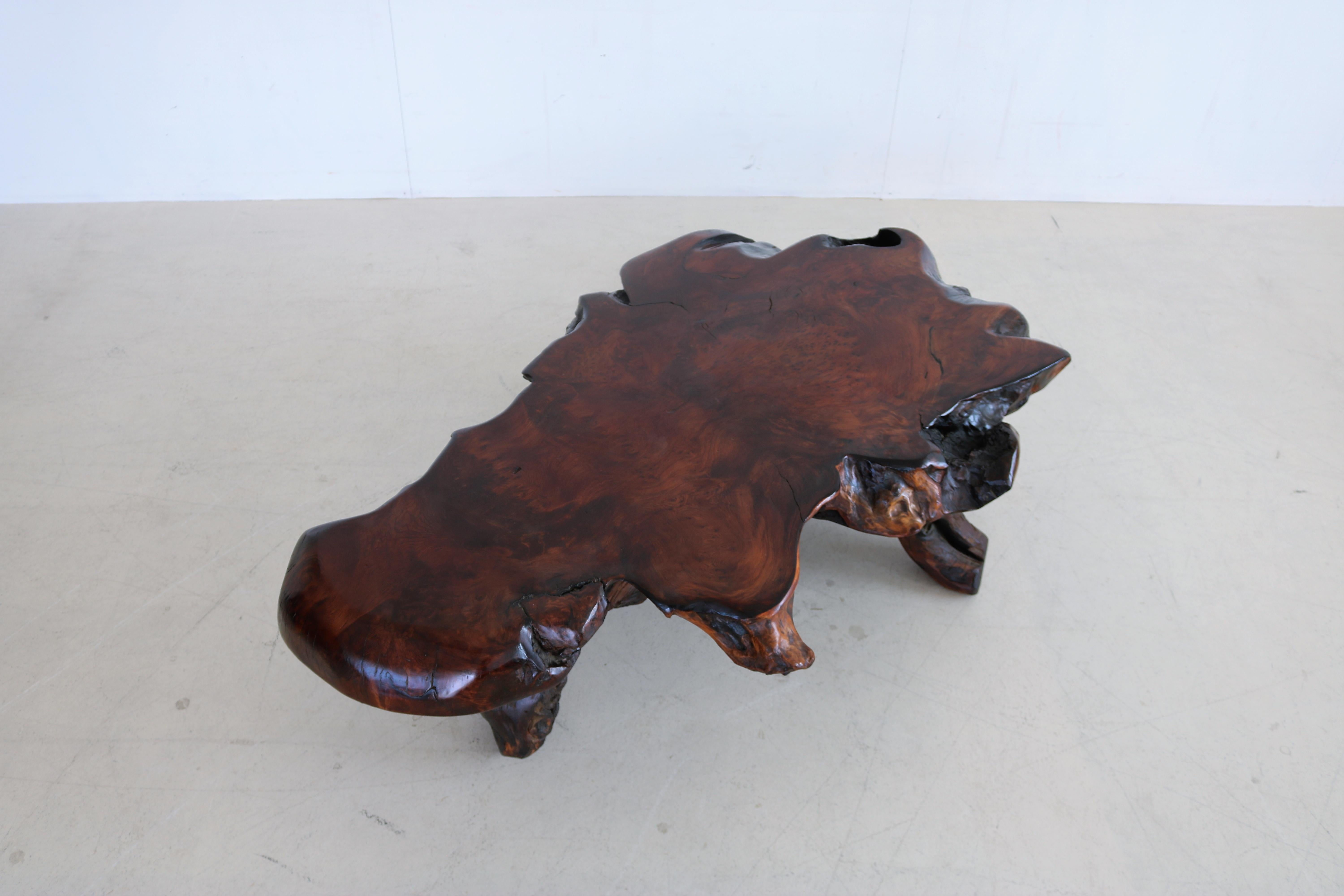 Late 20th Century Vintage Tree Trunk Coffee Table Coffee Table Danish For Sale