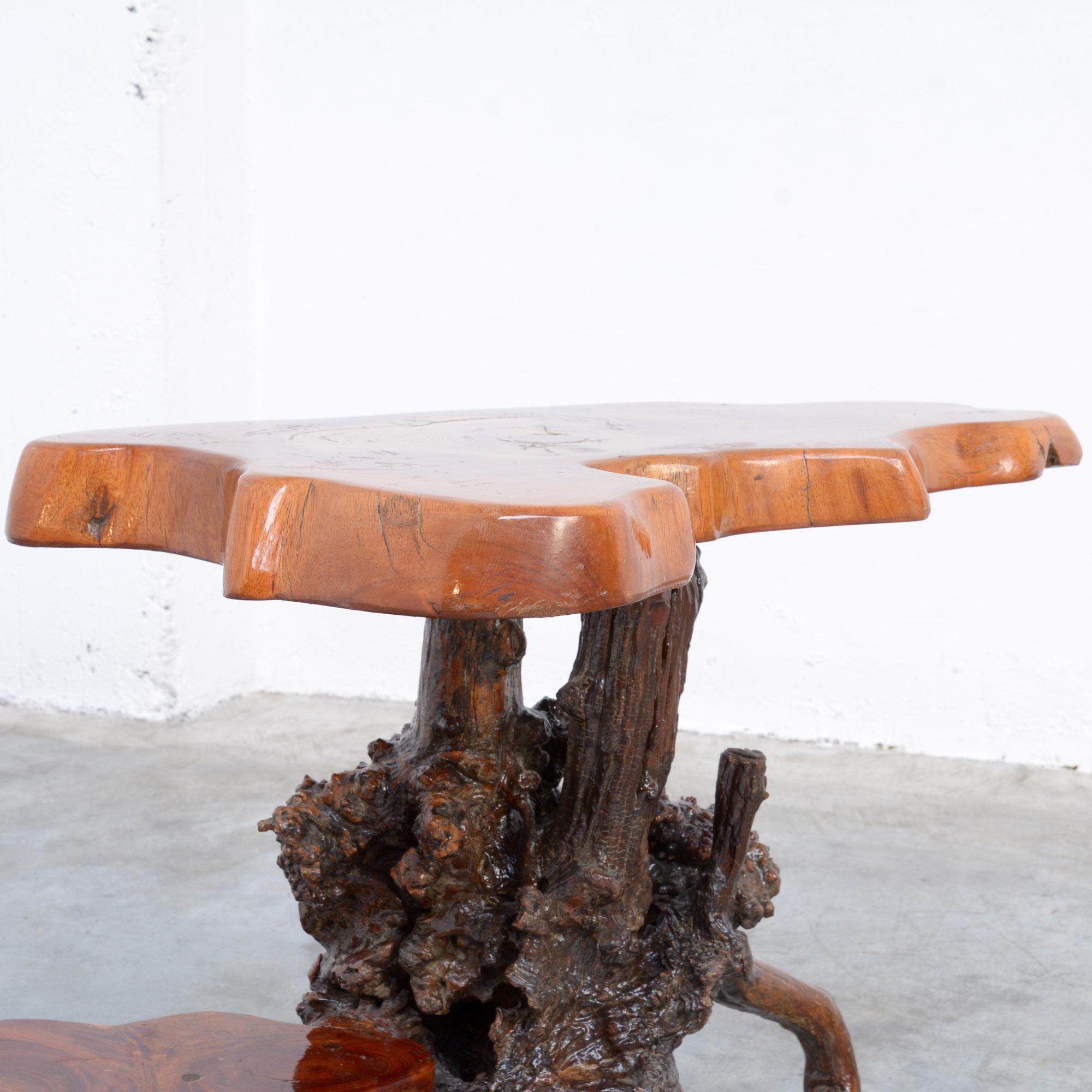 Wood Vintage Tree Trunk Side Table