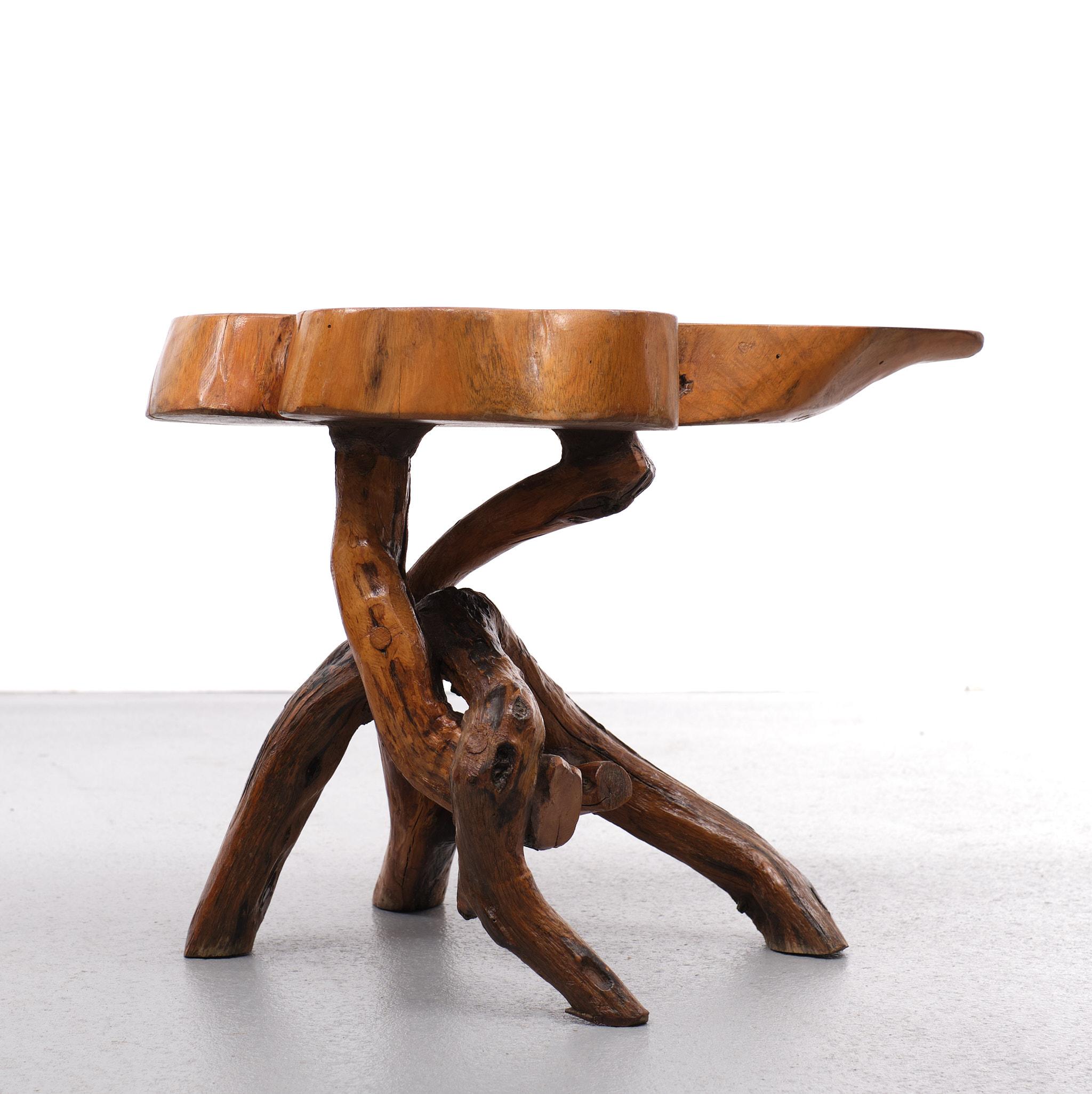 Very nice Tree Trunk side table .1960s  nice heavy table . 