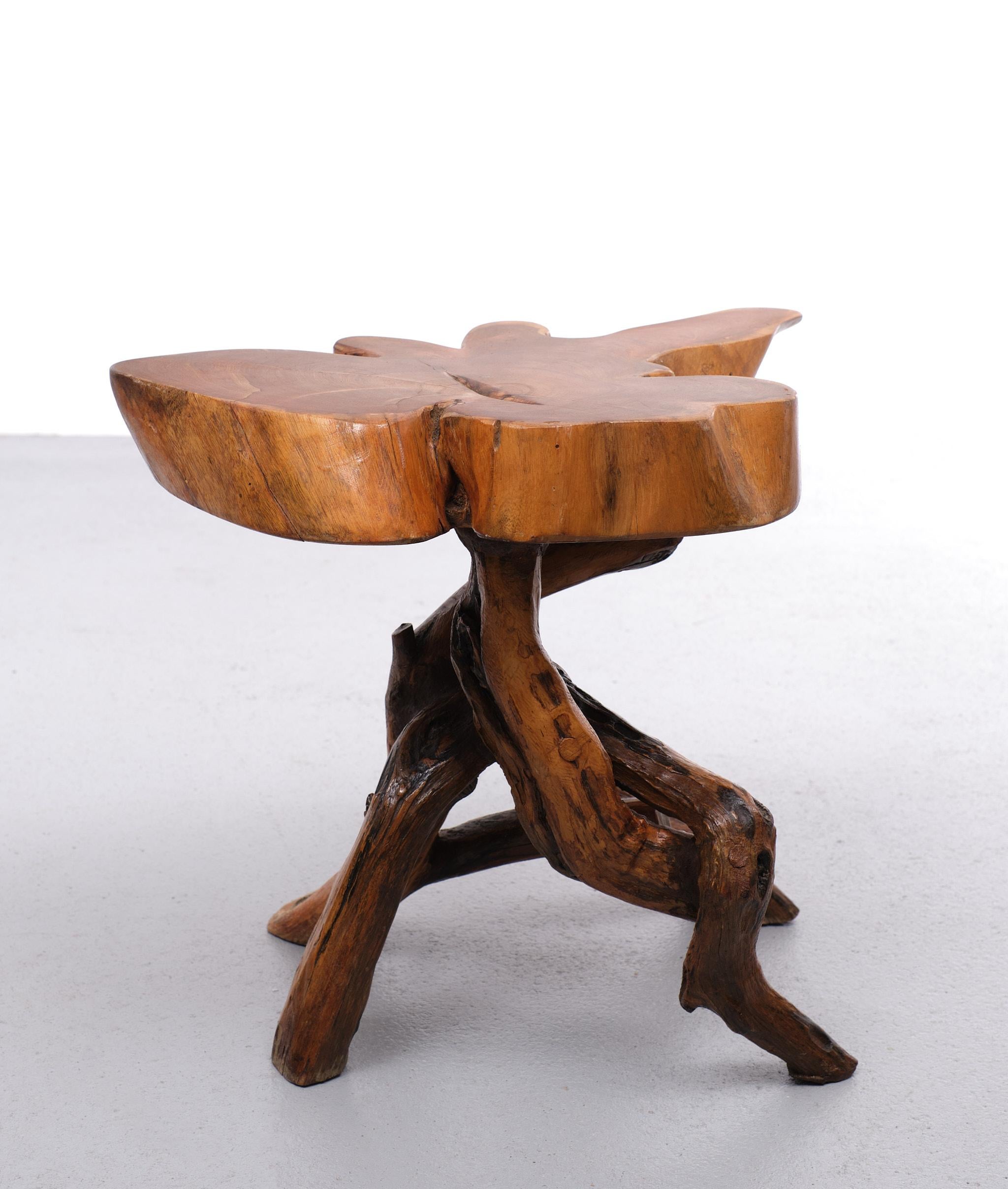 Table d'appoint vintage en forme de tronc d'arbre Allemagne 1960s  en vente 1