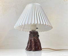 Vintage Tree Trunk Table Lamp in Glazed Ceramic, 1970s