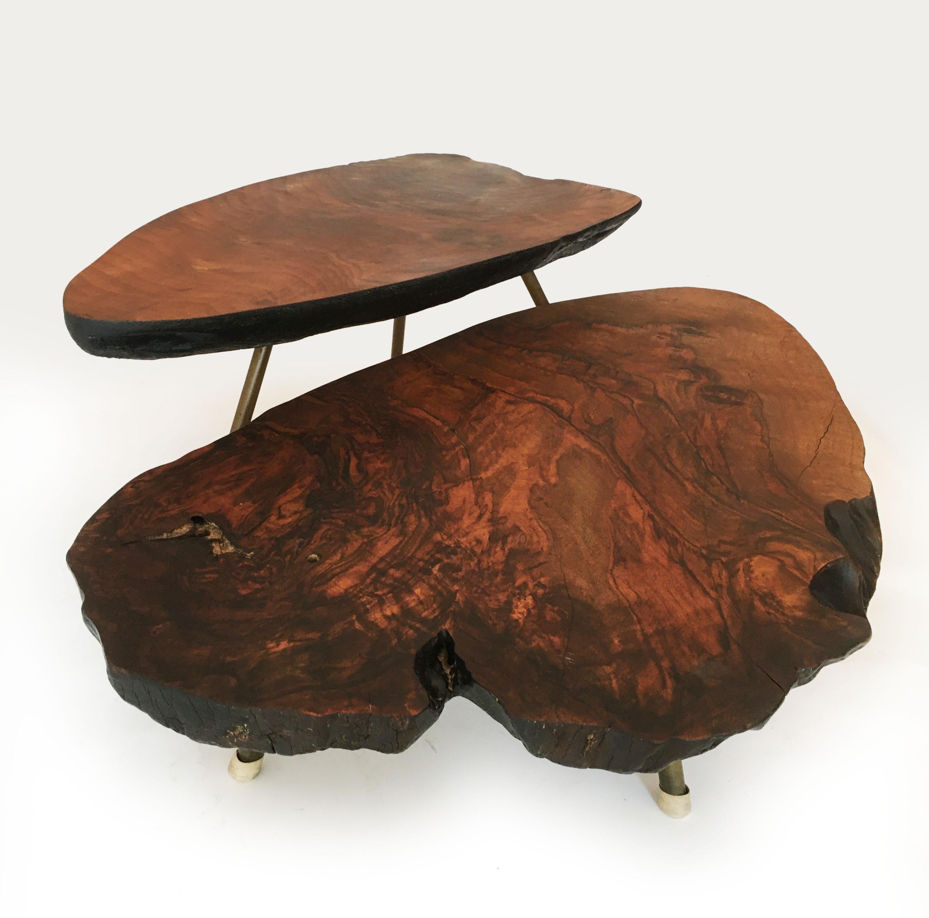 Vintage Tree Trunk Table Set of Two, Carl Auböck Style, Austria 1950s 6
