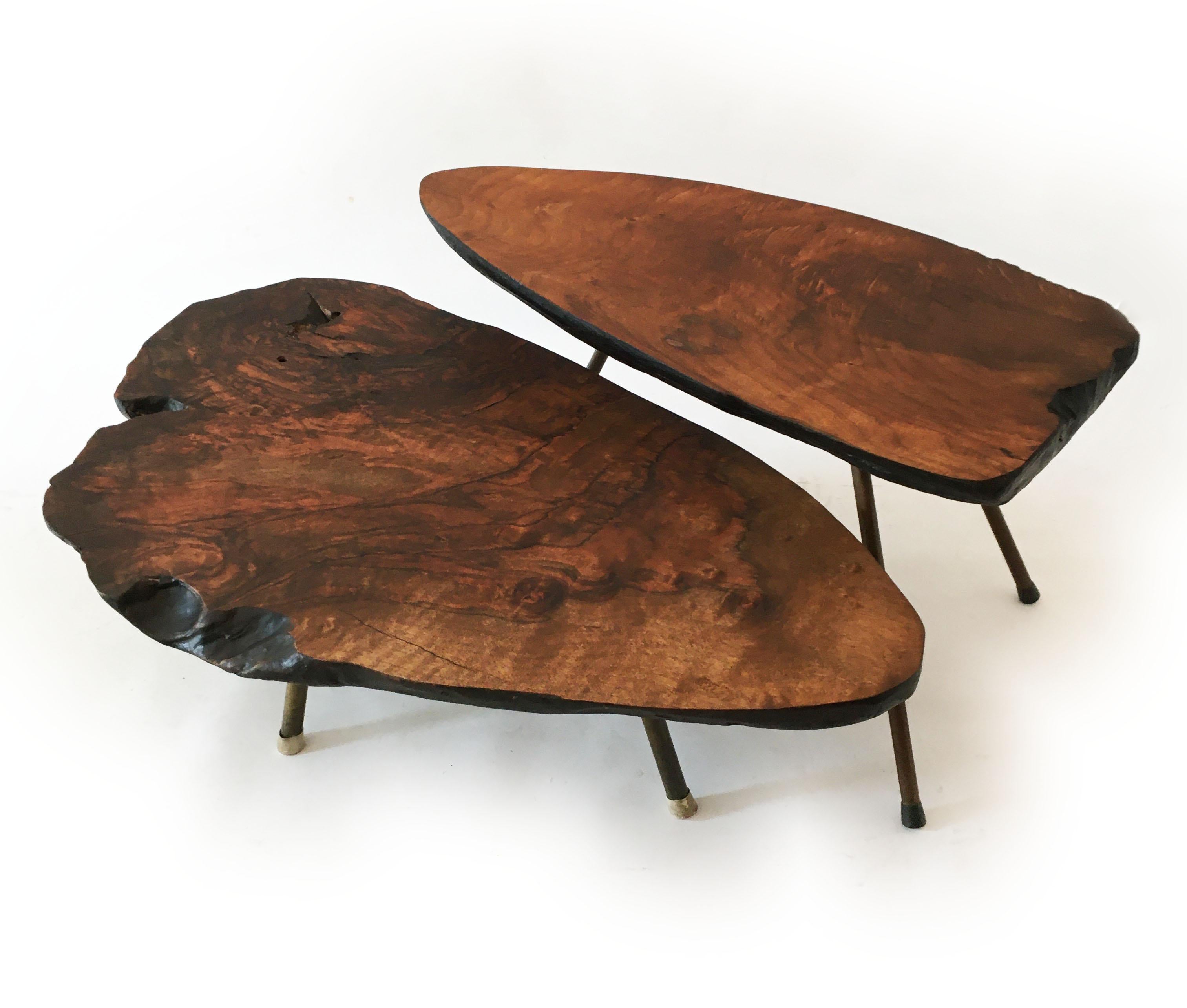 Vintage Tree Trunk Table Set of Two, Carl Auböck Style, Austria 1950s 7