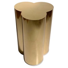 Vintage Trefoil Brass Pedestal Base Dinette Table attributed to Jere