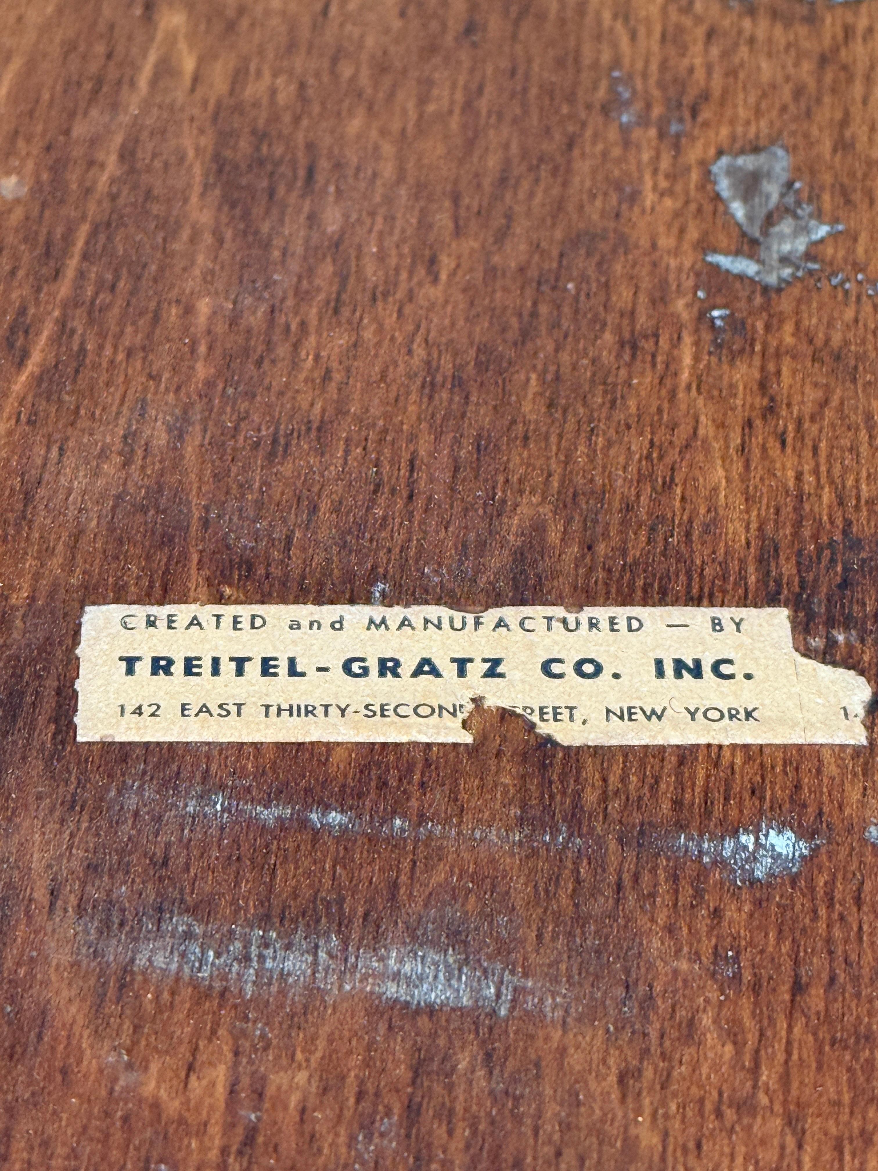 Vintage Treitl-Gratz Nussbaum Zweistöckiger Servier-/Barwagen (Art déco) im Angebot