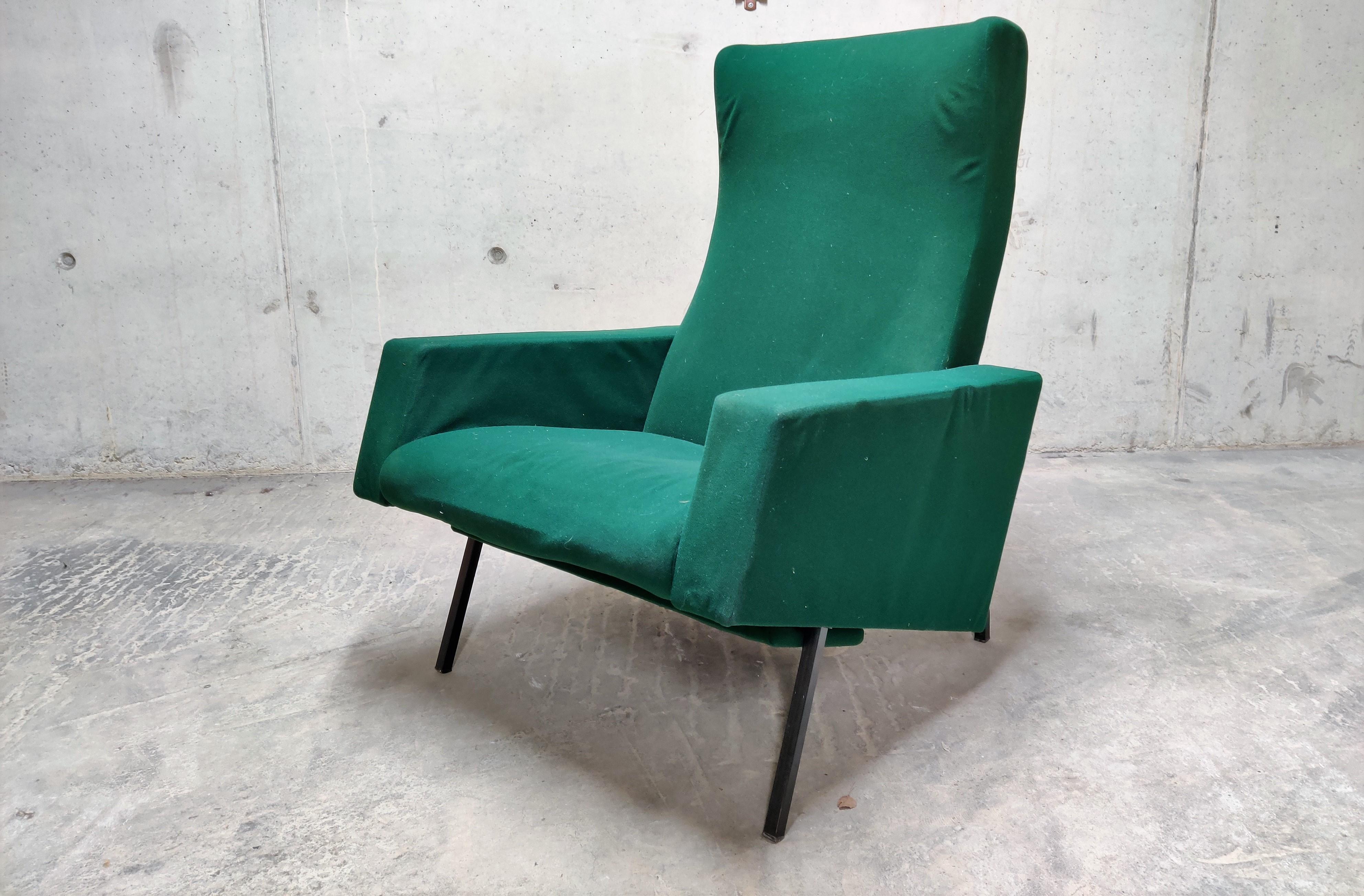 Vintage Trelax Stuhl von Pierre Guariche für Meurop:: 1950er Jahre (Moderne der Mitte des Jahrhunderts) im Angebot