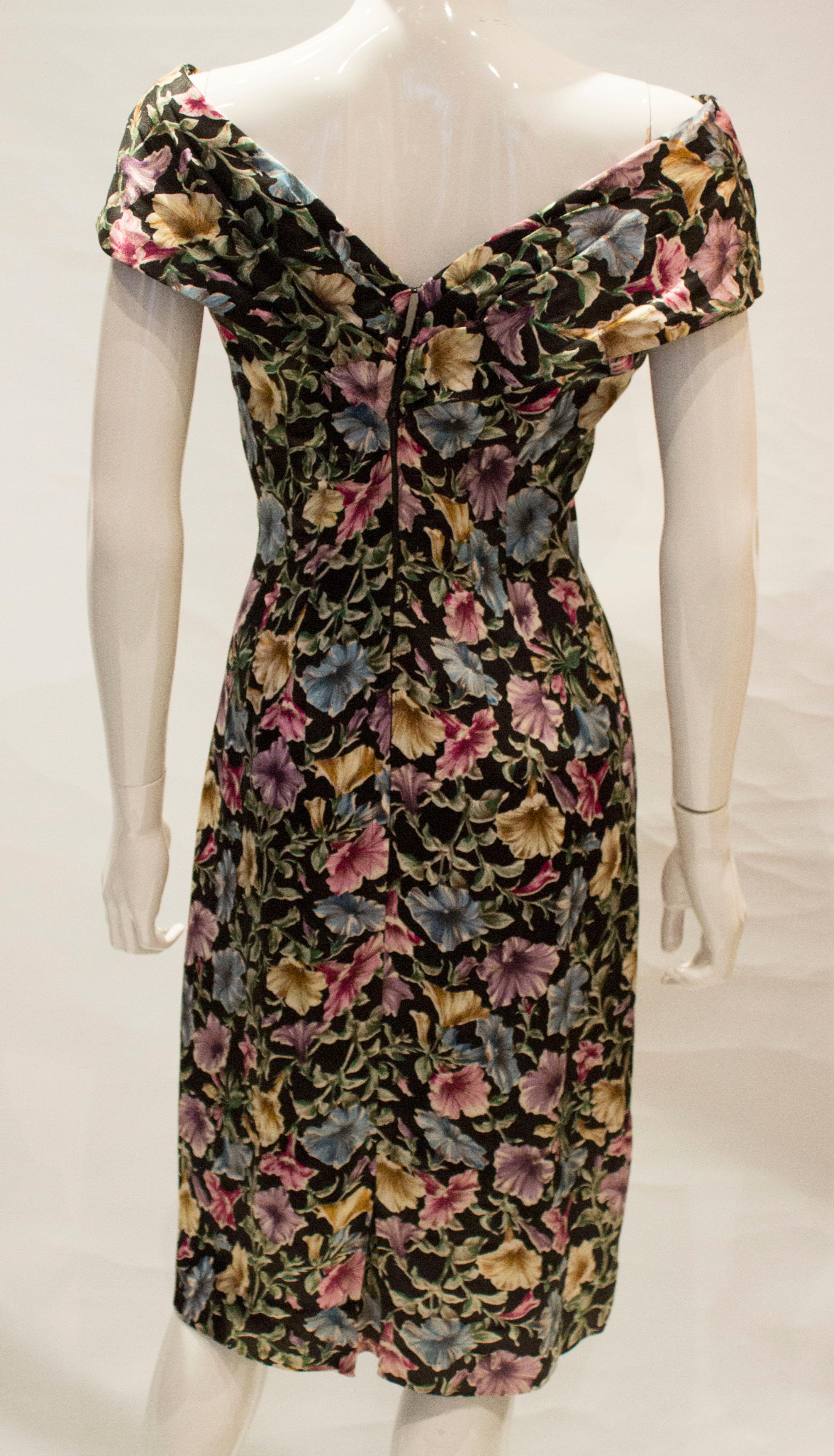Vestido de Cóctel Floral Vintage Tremara Model London en venta 2