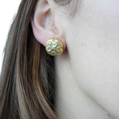 Vintage Trent 18k Gold Platinum Clip-on Earrings