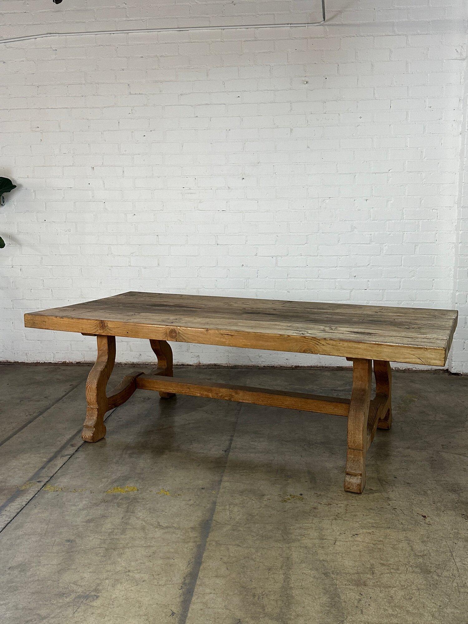 Vintage Trestle Farm table For Sale 8