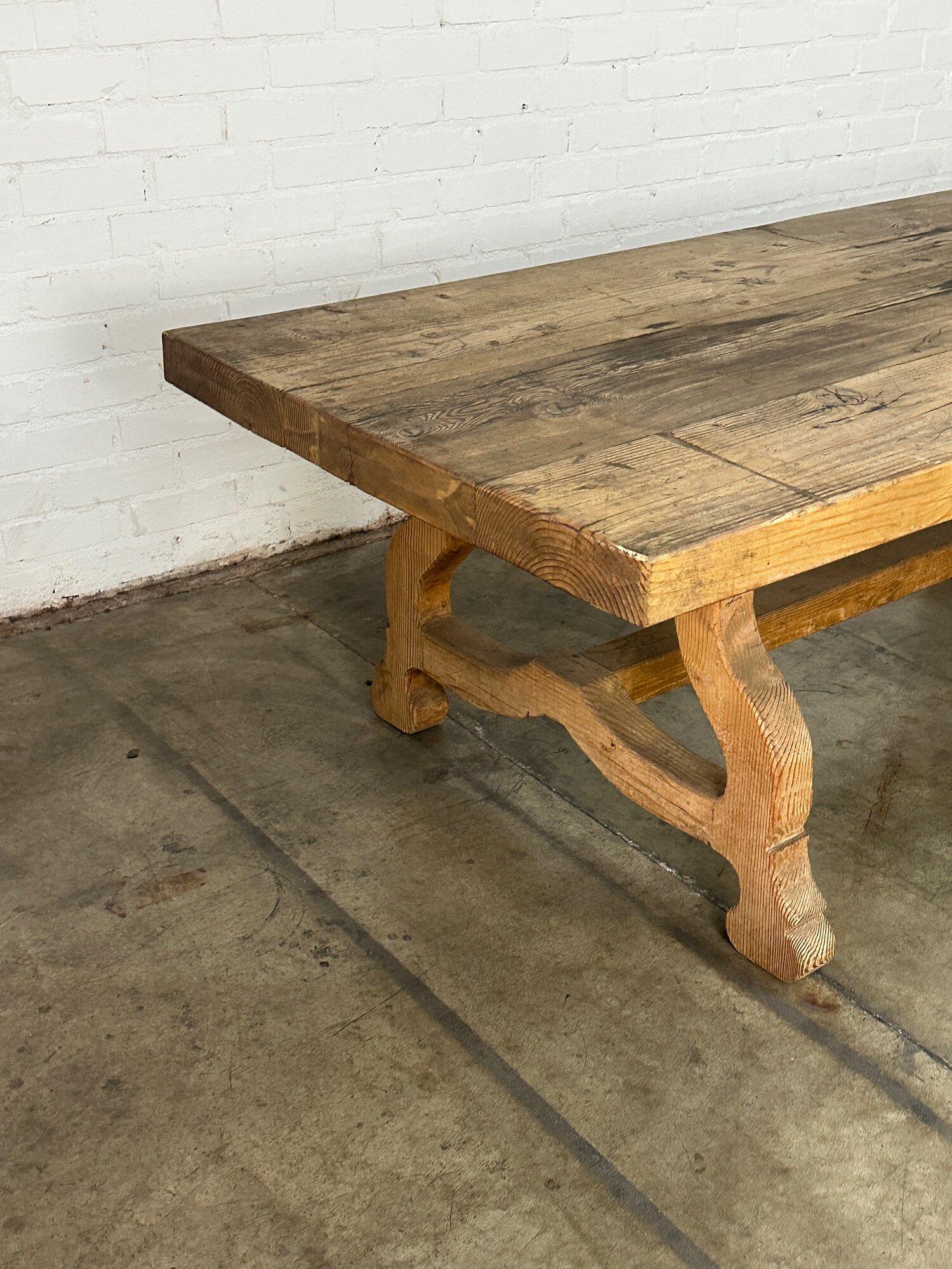 Vintage Trestle Farm table For Sale 11