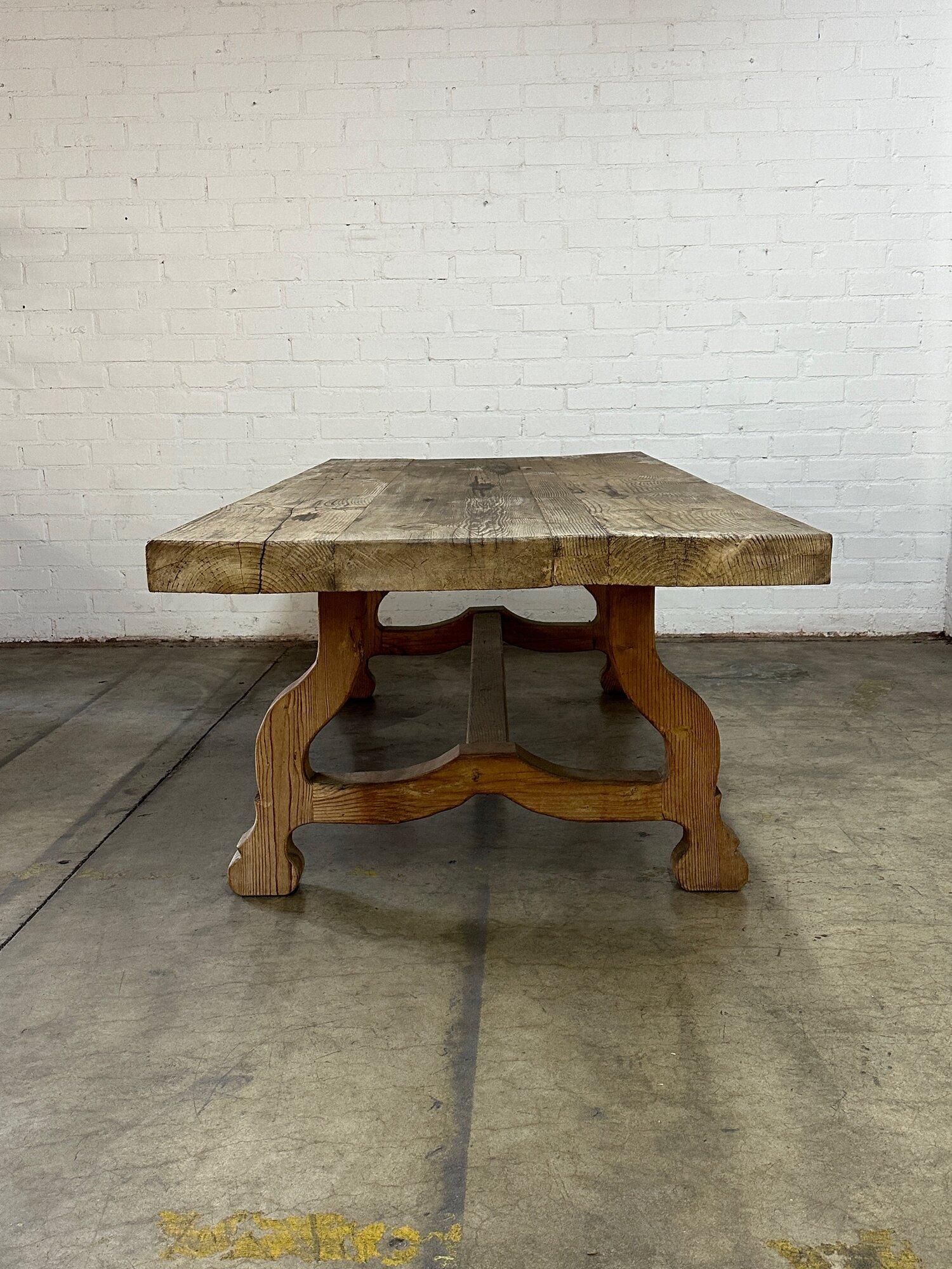 Rustic Vintage Trestle Farm table For Sale