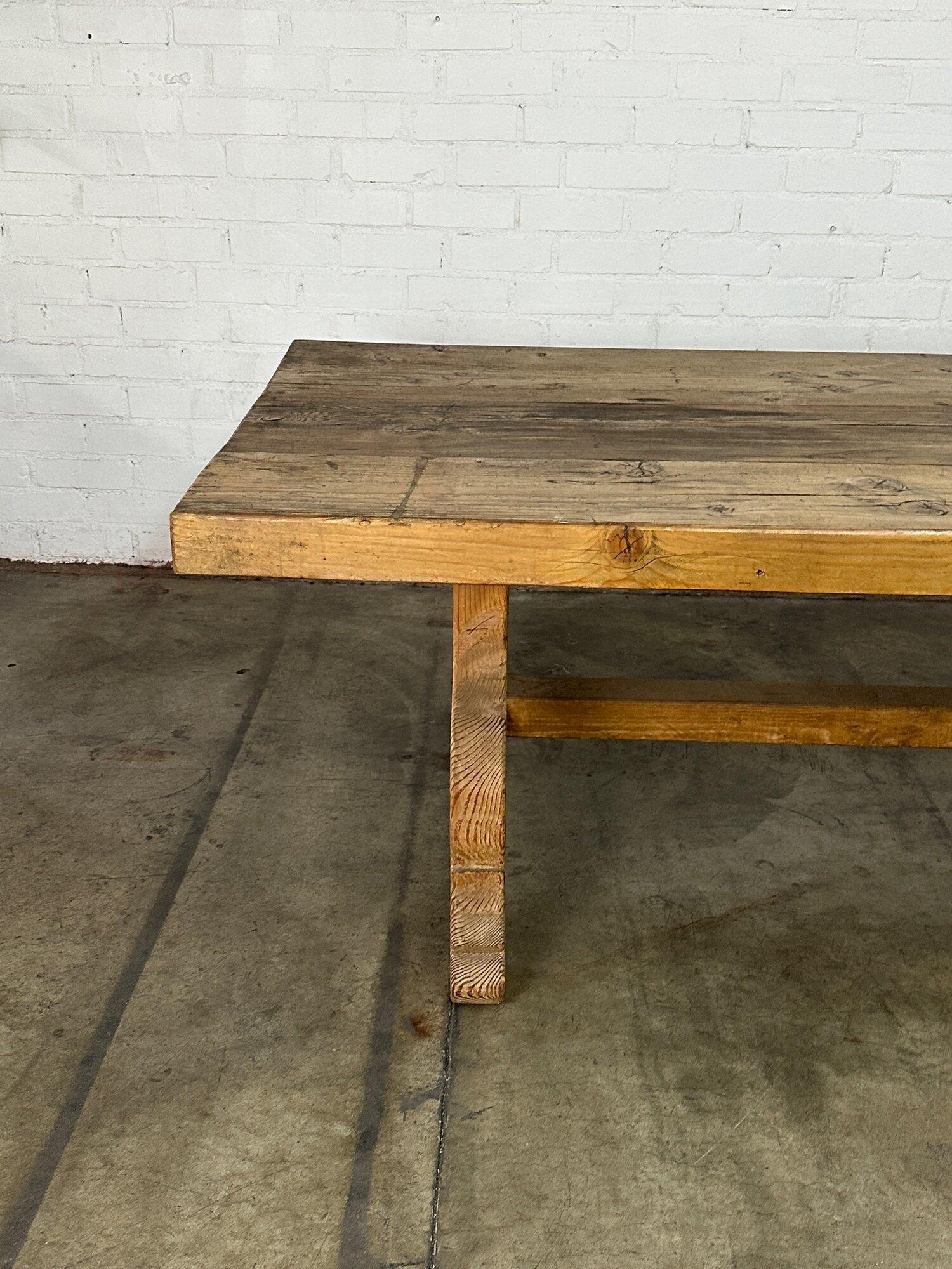Late 20th Century Vintage Trestle Farm table For Sale