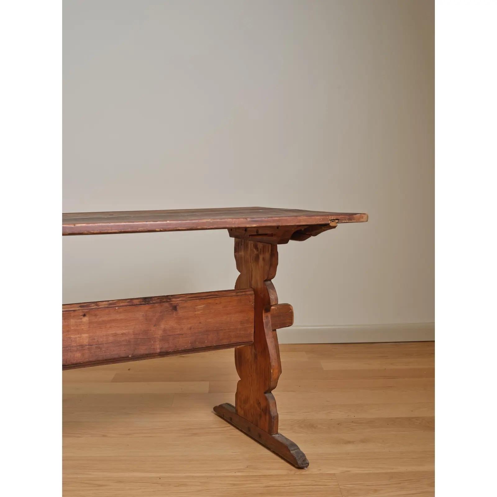 Vintage Wood Trestle Table. Legs come off table apart.