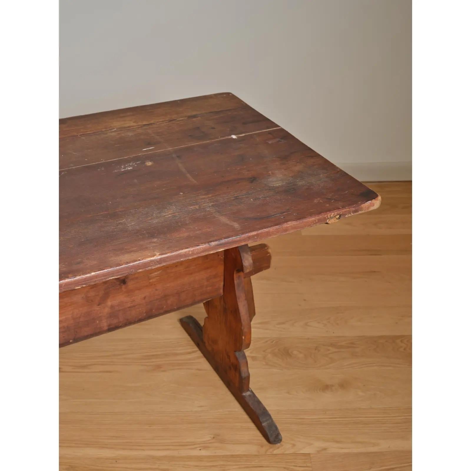 Rustic Vintage Trestle Wood Table