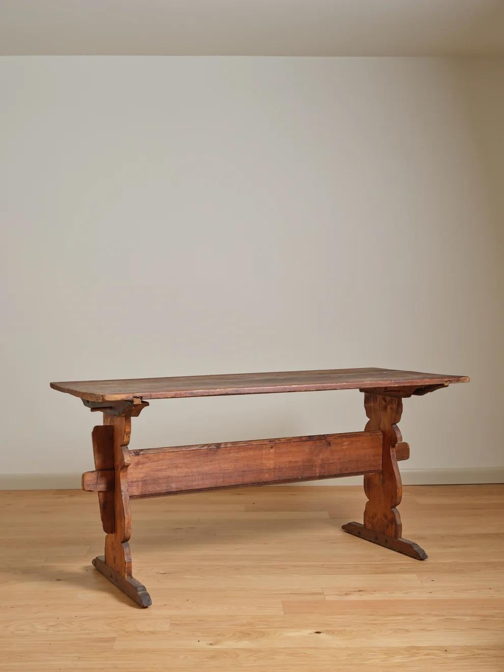 Unknown Vintage Trestle Wood Table