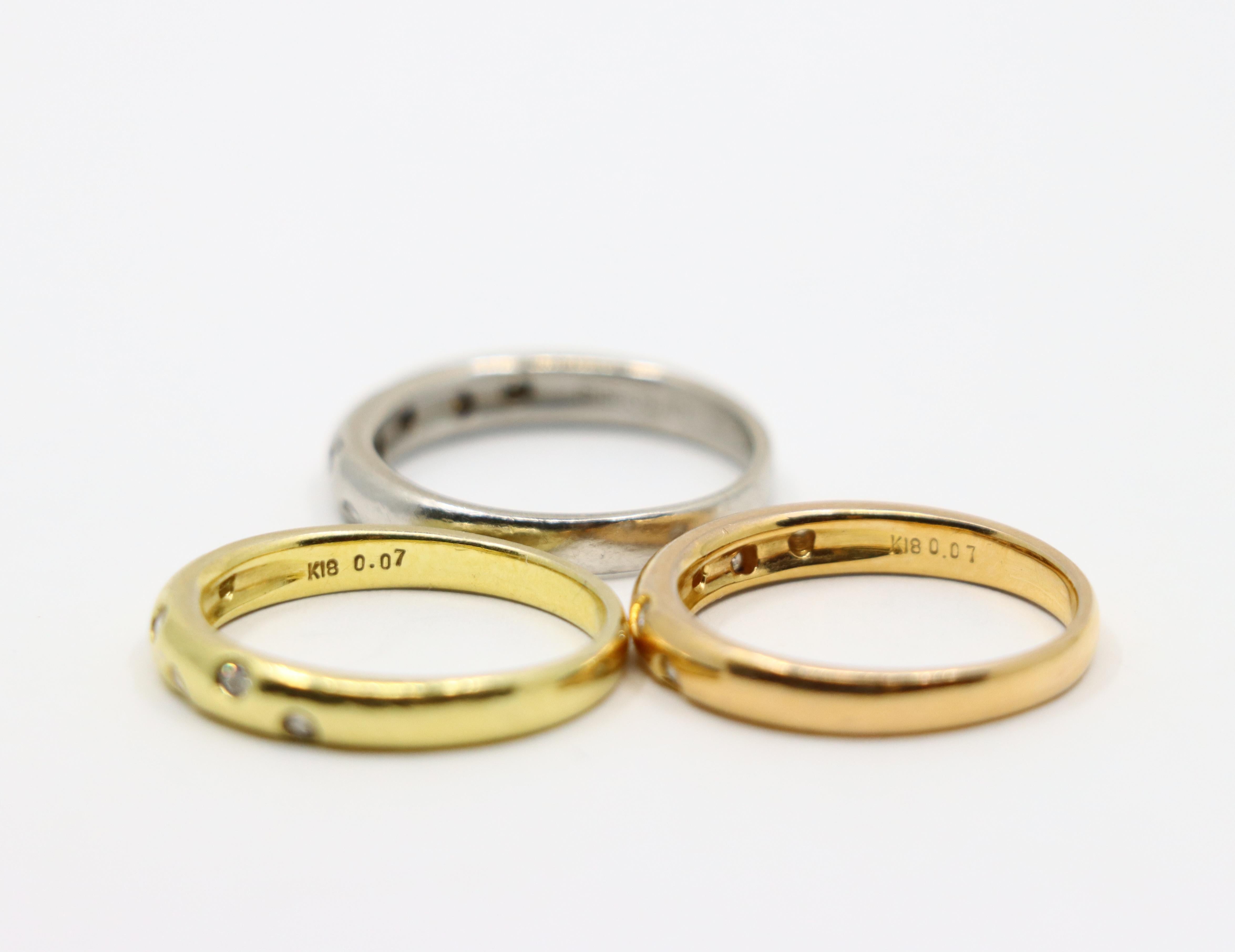 Anello Tri-Color d'epoca in oro 18 carati e platino con diamanti in vendita 3