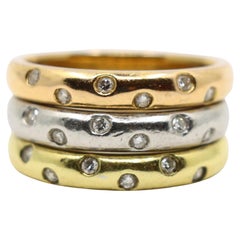 Vintage Tri-Color 18K Gold & Platinum Diamond Ring