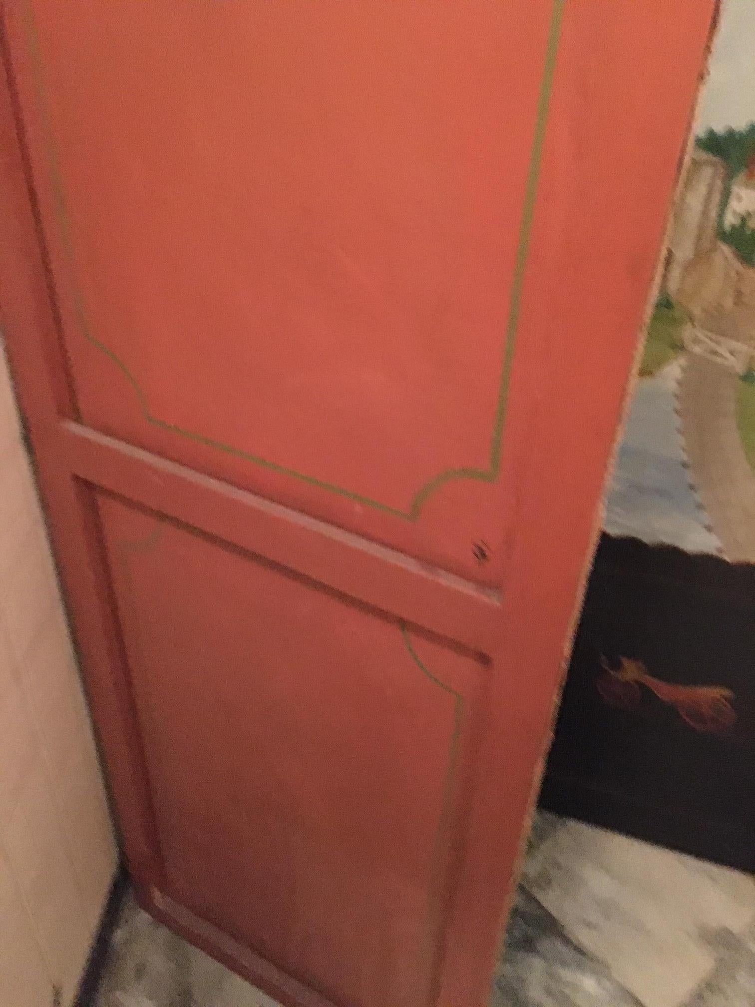 Vintage Tri Folding Hand Painted Screen w/ Scene of Early Boston Massachusetts For Sale 3