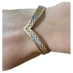 Dreifarbiges italienisches 14K Goldarmband im Vintage-Stil