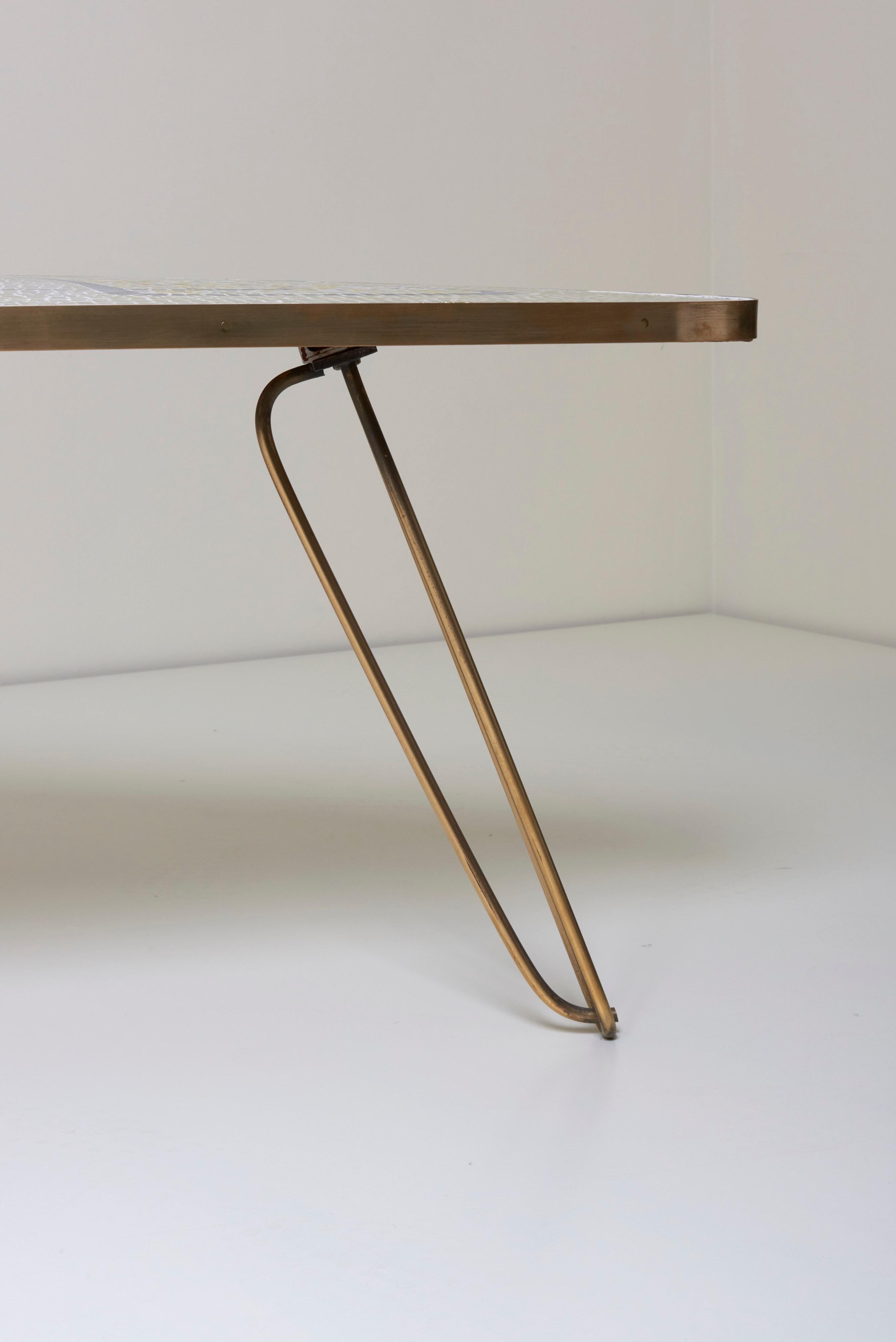 Mid-20th Century Vintage Triangle Coffee Table attributed Berthold Müller