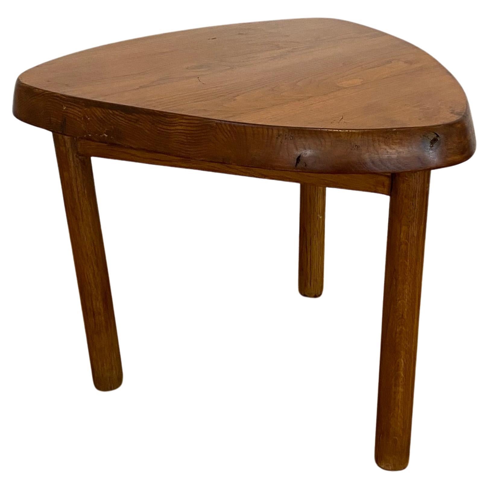 Mid-20th Century Pierre Chapo Style Triangle Side Table