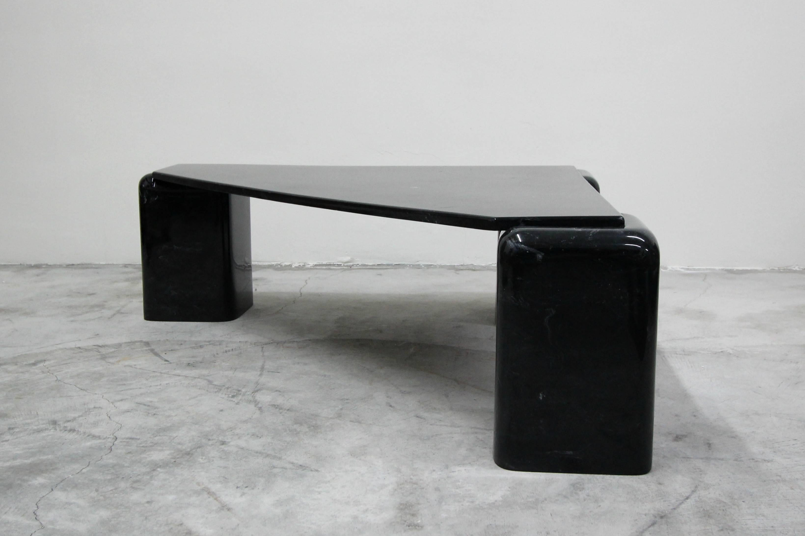 vintage black marble coffee table