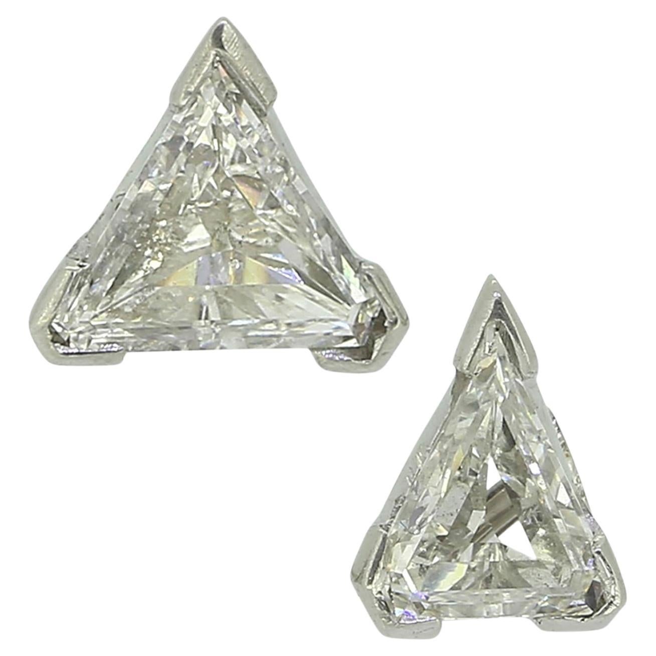 Dreieckige Diamant-Ohrstecker Vintage