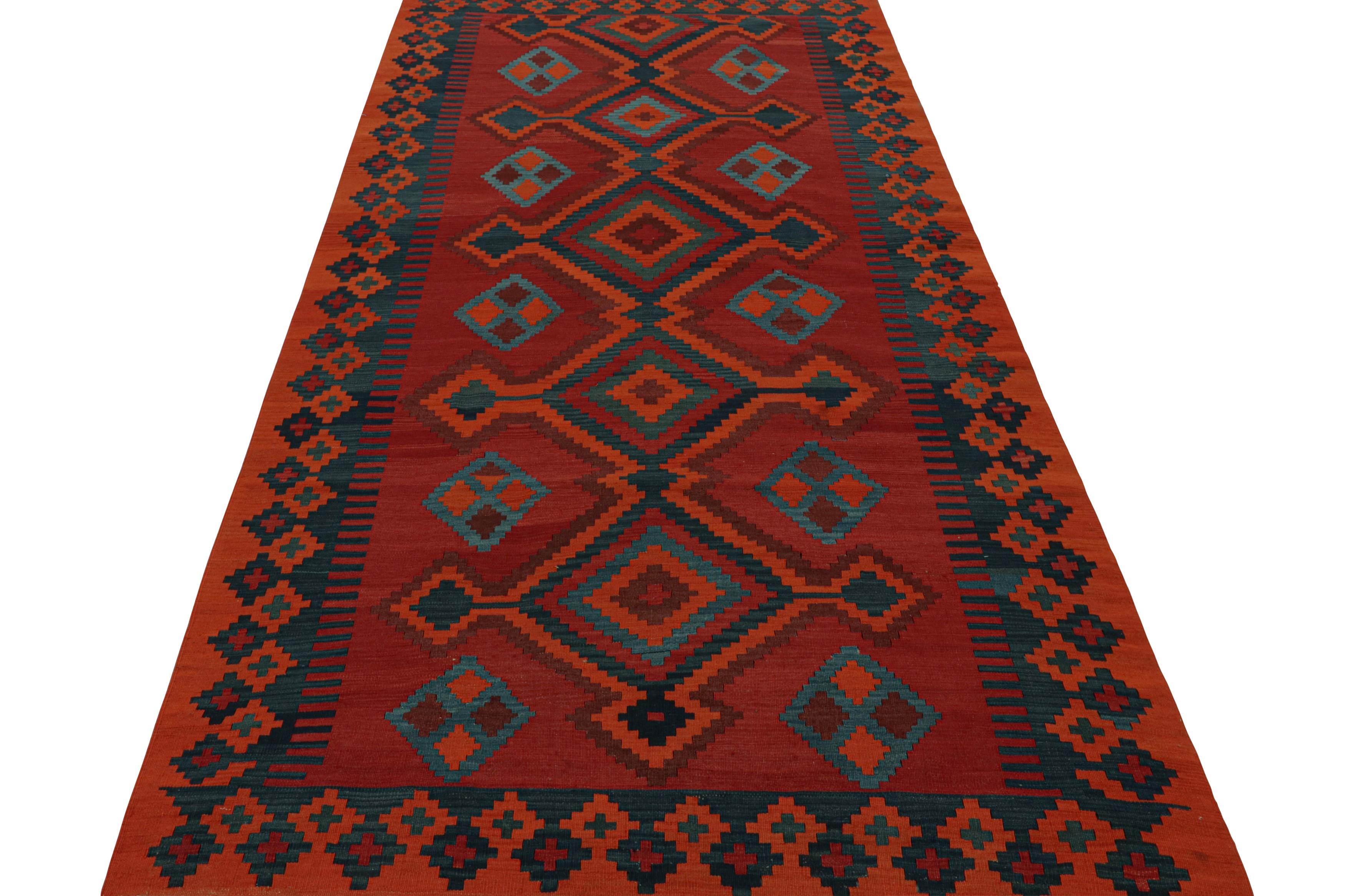 Tribal Vintage tribal Afghan Kilim Rug in Red, with Medallions, from Rug & Kilim For Sale