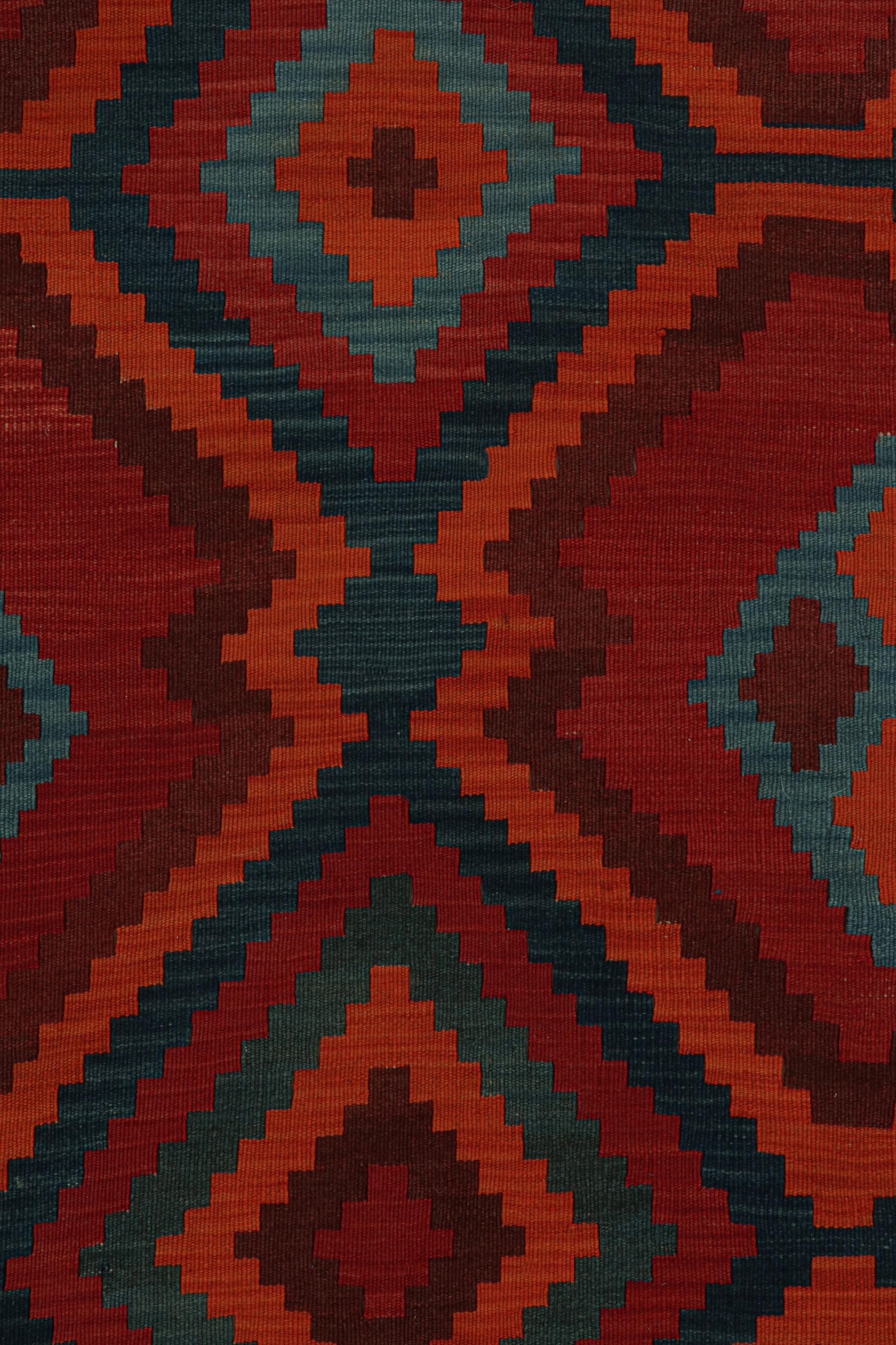 Mid-20th Century Vintage tribal Afghan Kilim Rug in Red, with Medallions, from Rug & Kilim For Sale