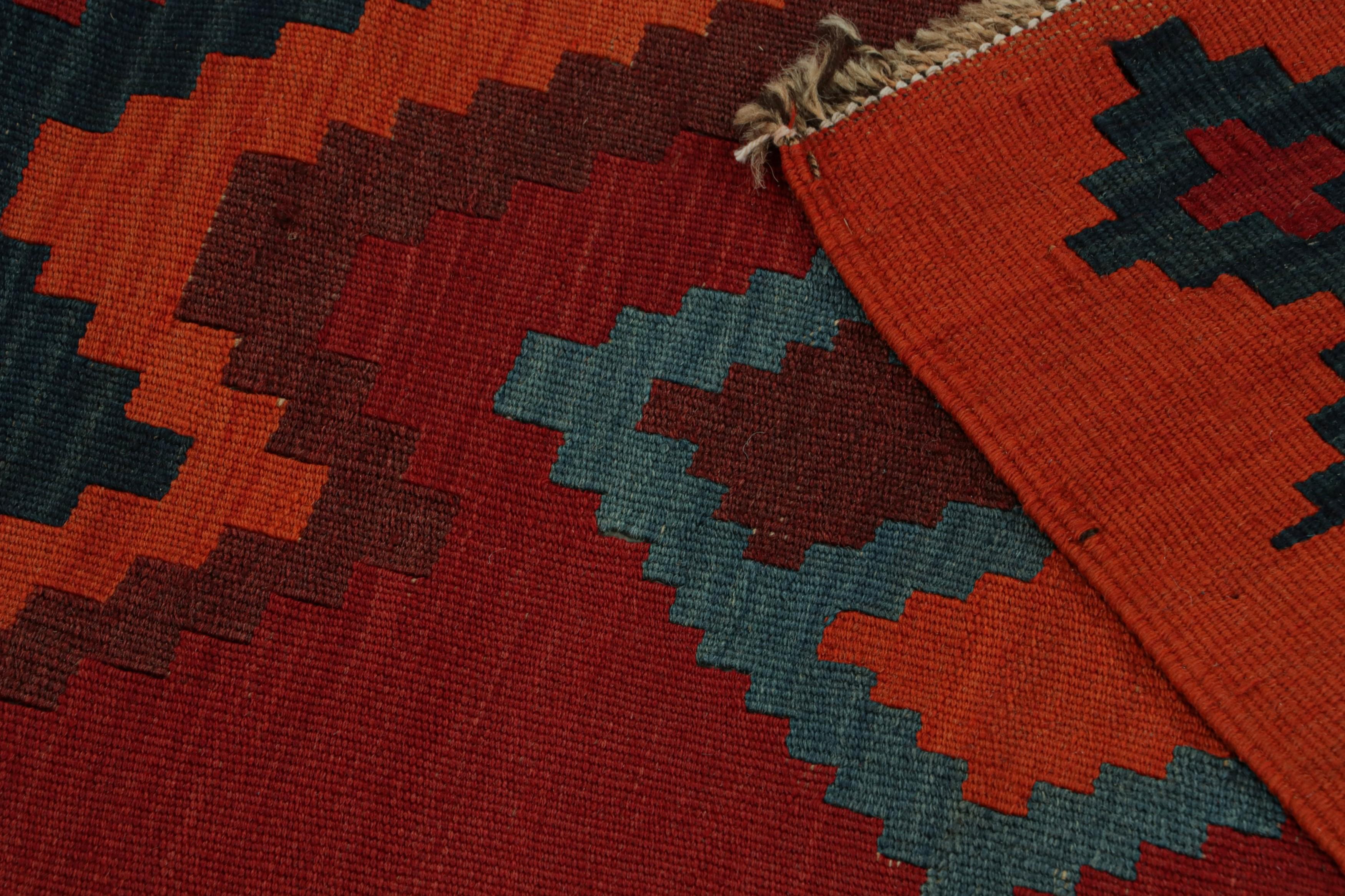 Wool Vintage tribal Afghan Kilim Rug in Red, with Medallions, from Rug & Kilim For Sale