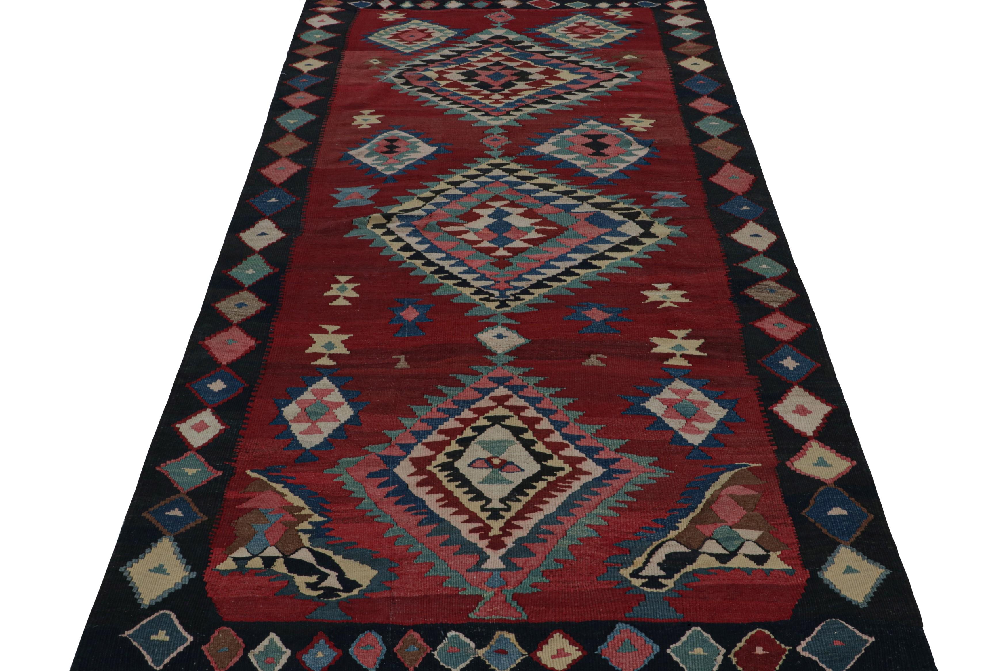 Tribal Vintage tribal Afghan Kilim rug, with Geometric Patterns, from Rug & Kilim For Sale