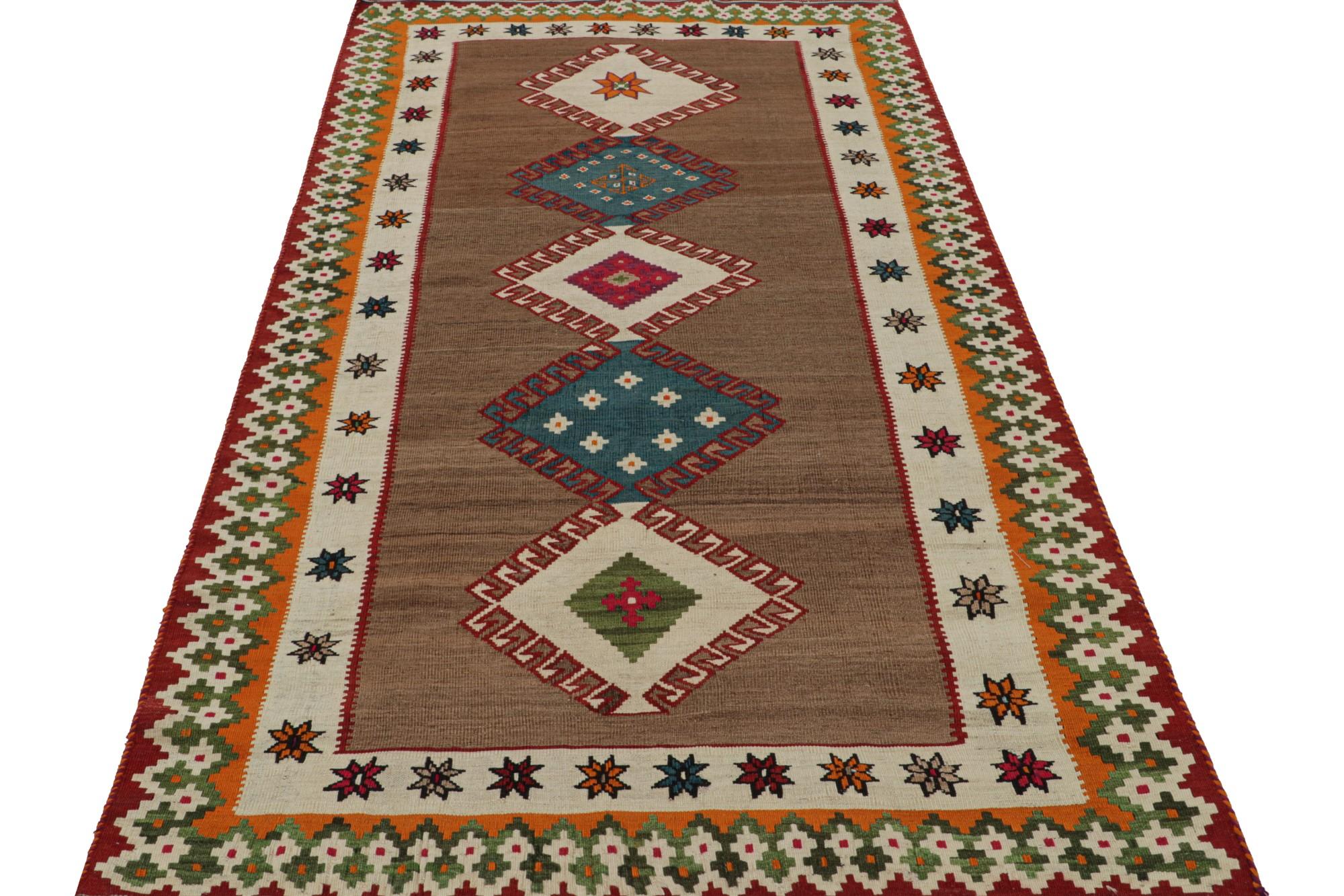 Hand-Woven Vintage Tribal Afghan Kilim Rug, with Geometric Patterns, from Rug & Kilim For Sale