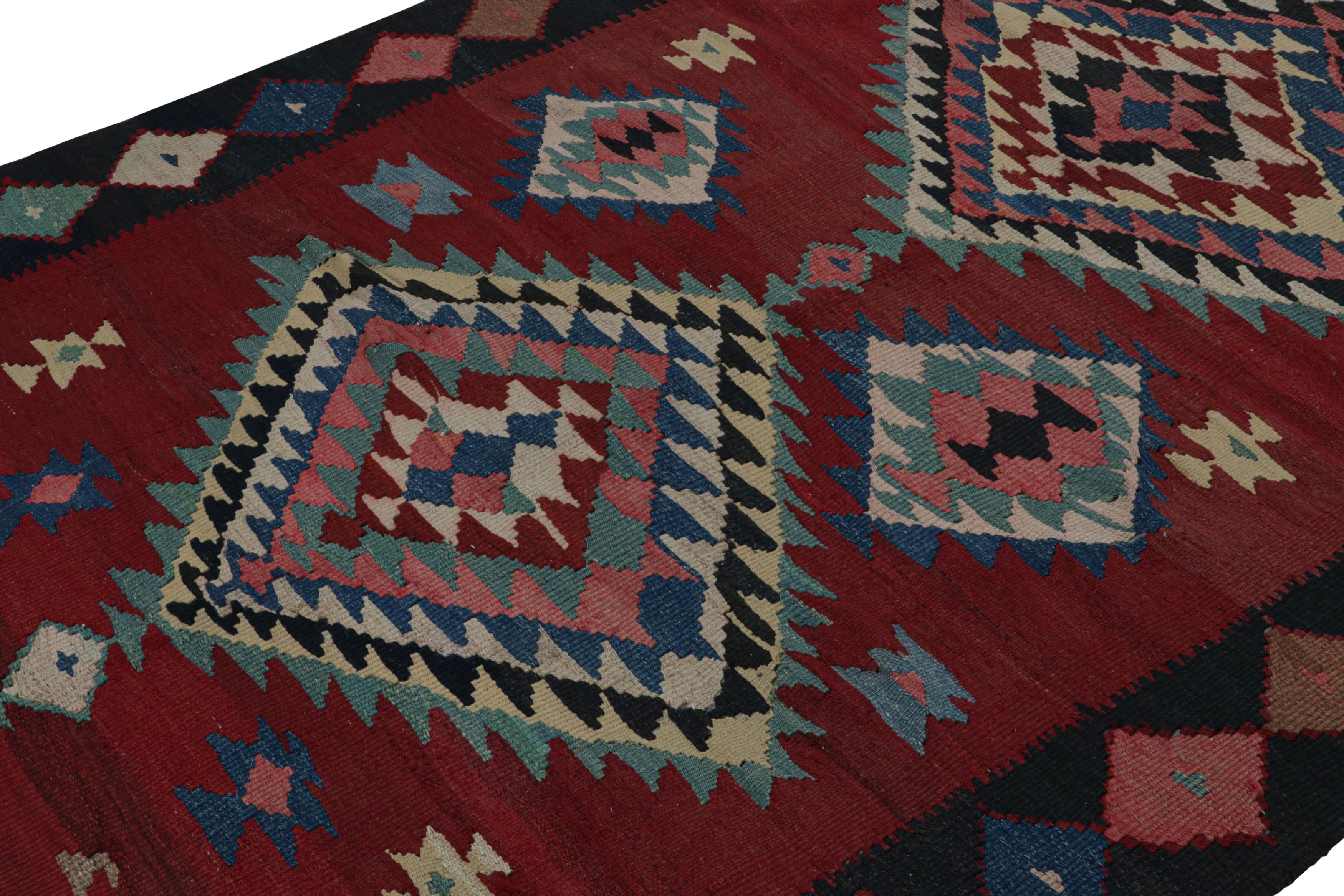Hand-Woven Vintage tribal Afghan Kilim rug, with Geometric Patterns, from Rug & Kilim For Sale